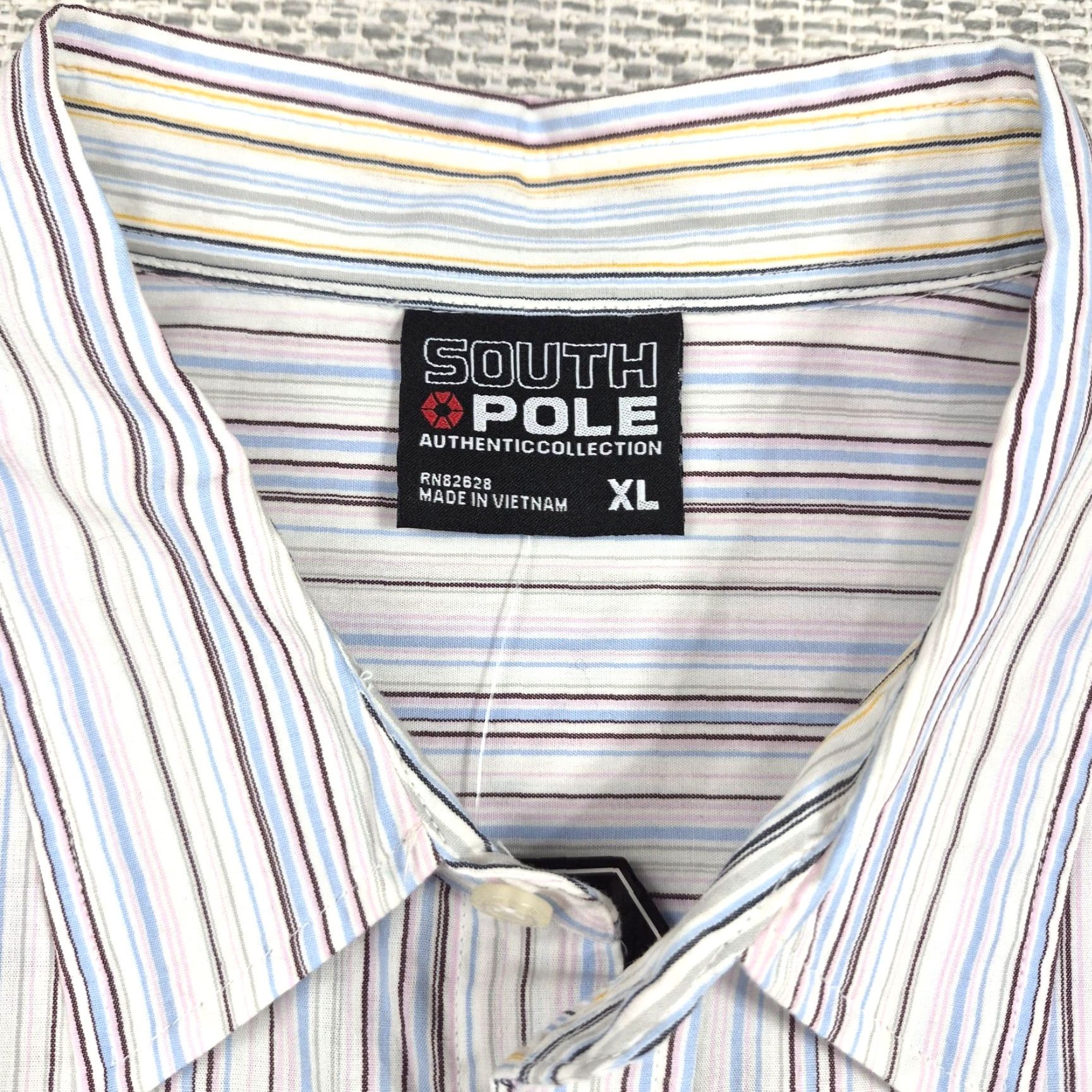 Southpole South Pole Button Up Shirt Mens XL Multicolor Stripe Long Sleeve Dress Shirt Shirt Men XL Multicolor Stripe Button Up Dress Shirt Size 46R - 5 Thumbnail