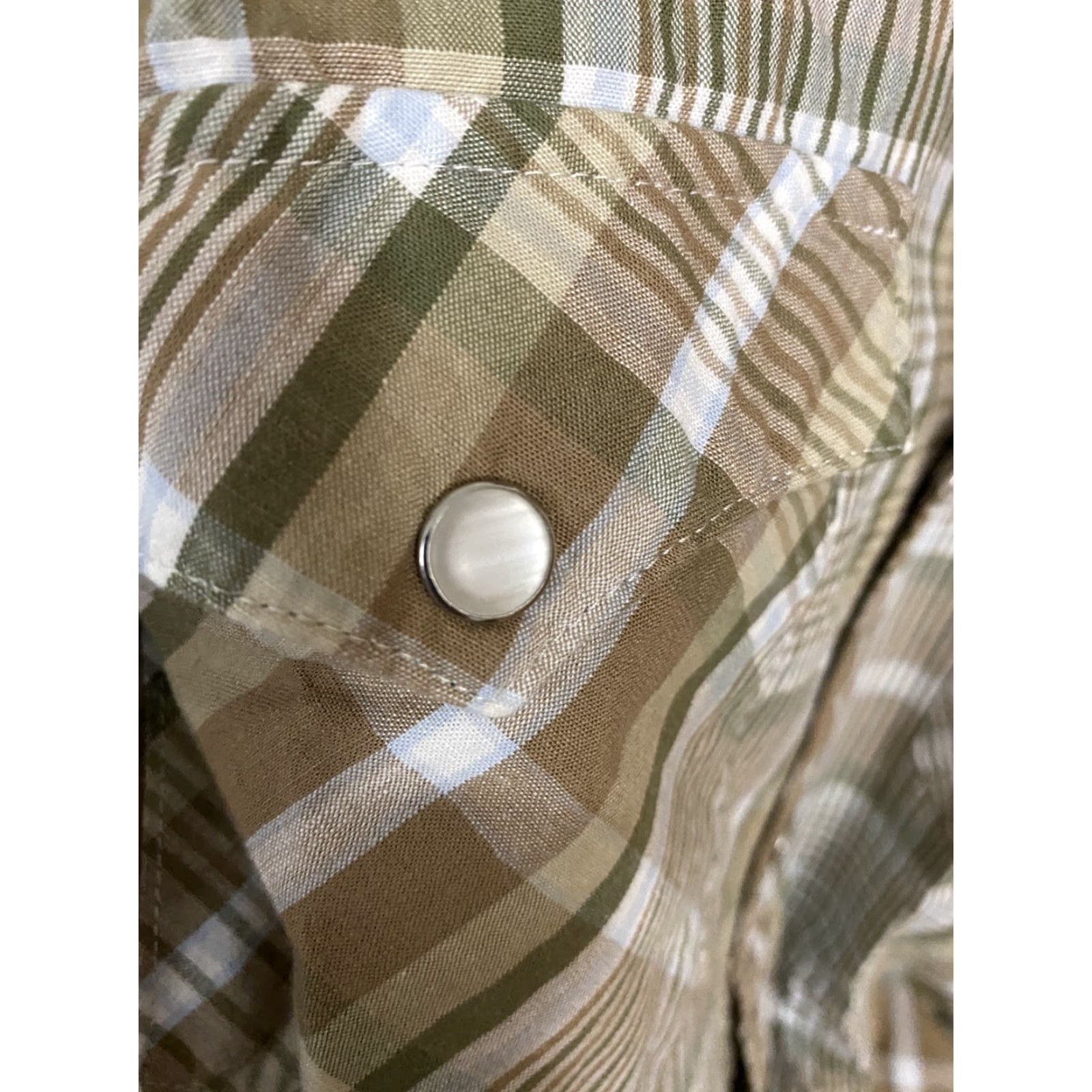 Levi's VINTAGE Levi's Pearl Snap Western Shirt Check Long Sleeve Mens M Tan Brown Size US M / EU 48-50 / 2 - 5 Thumbnail