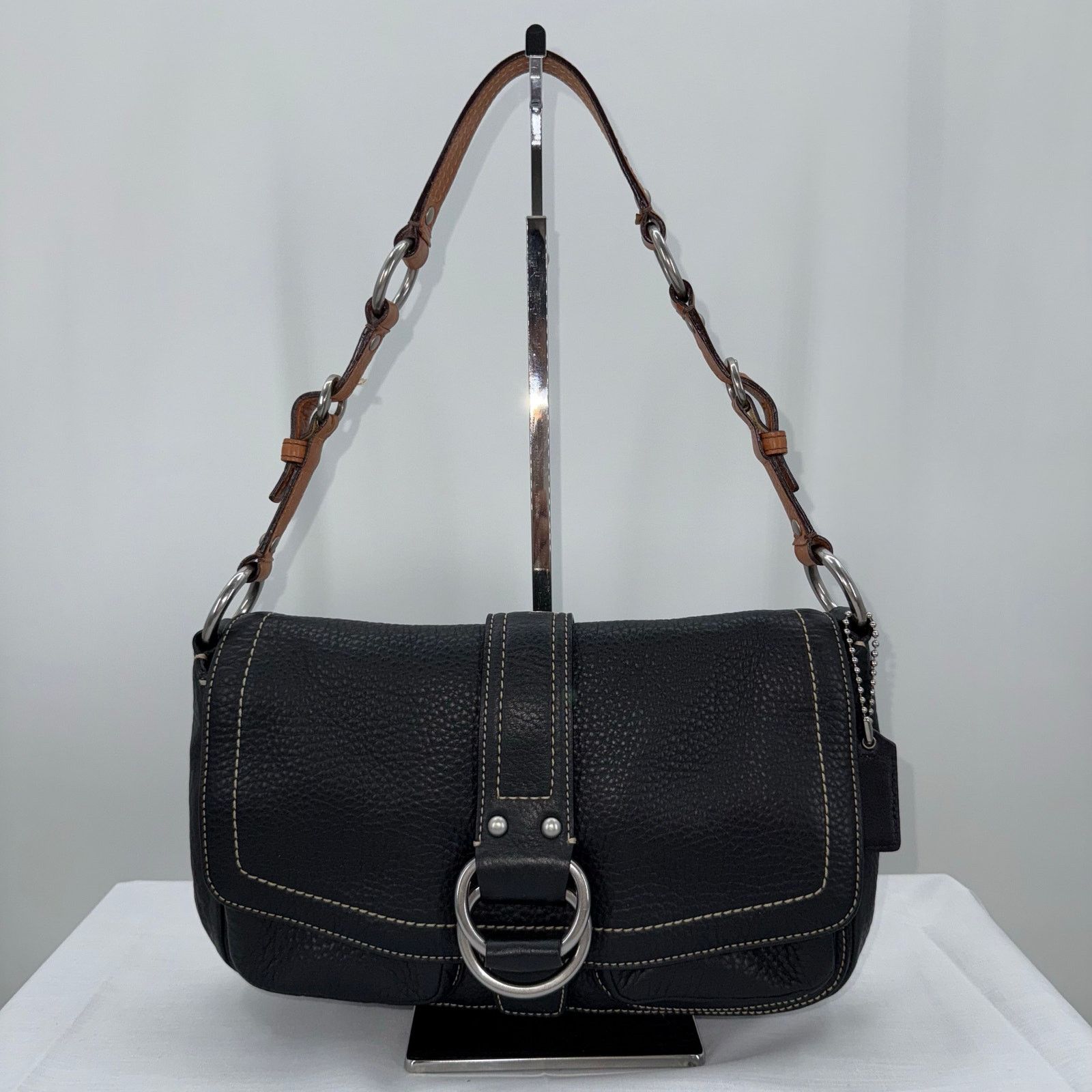 Coach Chelsea Black Pebbled Field Tote Leather Shoulder Bag, Women's