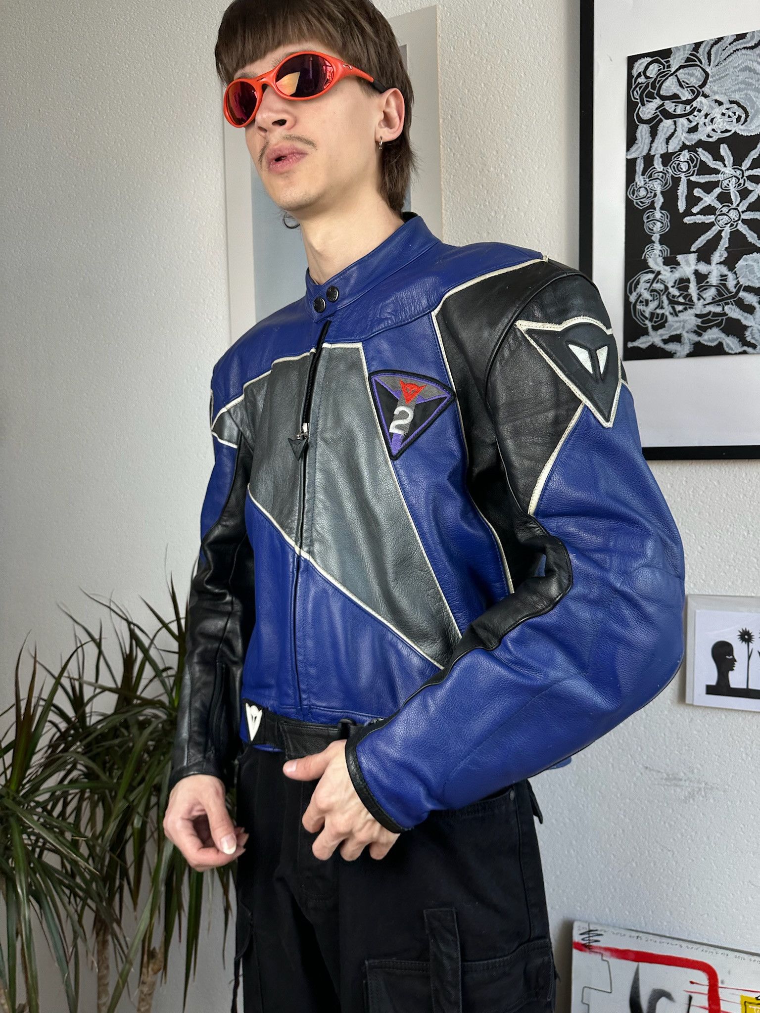Dainese Vintage Dainese leather jacket moto biker punk tribal 90s Size US XL / EU 56 / 4 - 18 Thumbnail