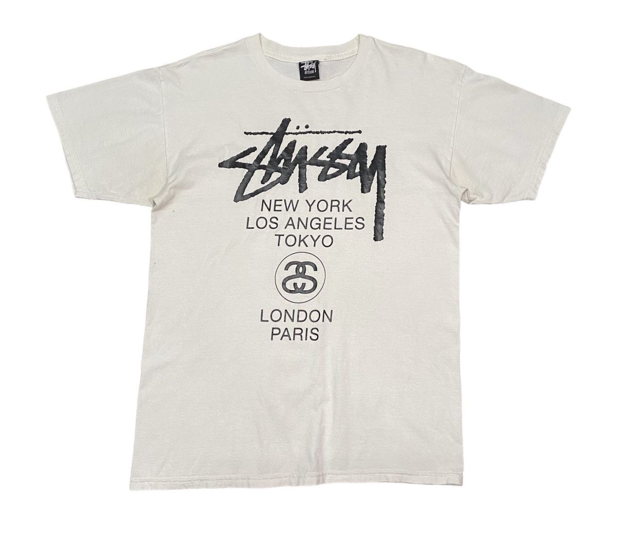 New Vintage Stussy x Nike World Tour Tee T-Shirt Navy Blue
