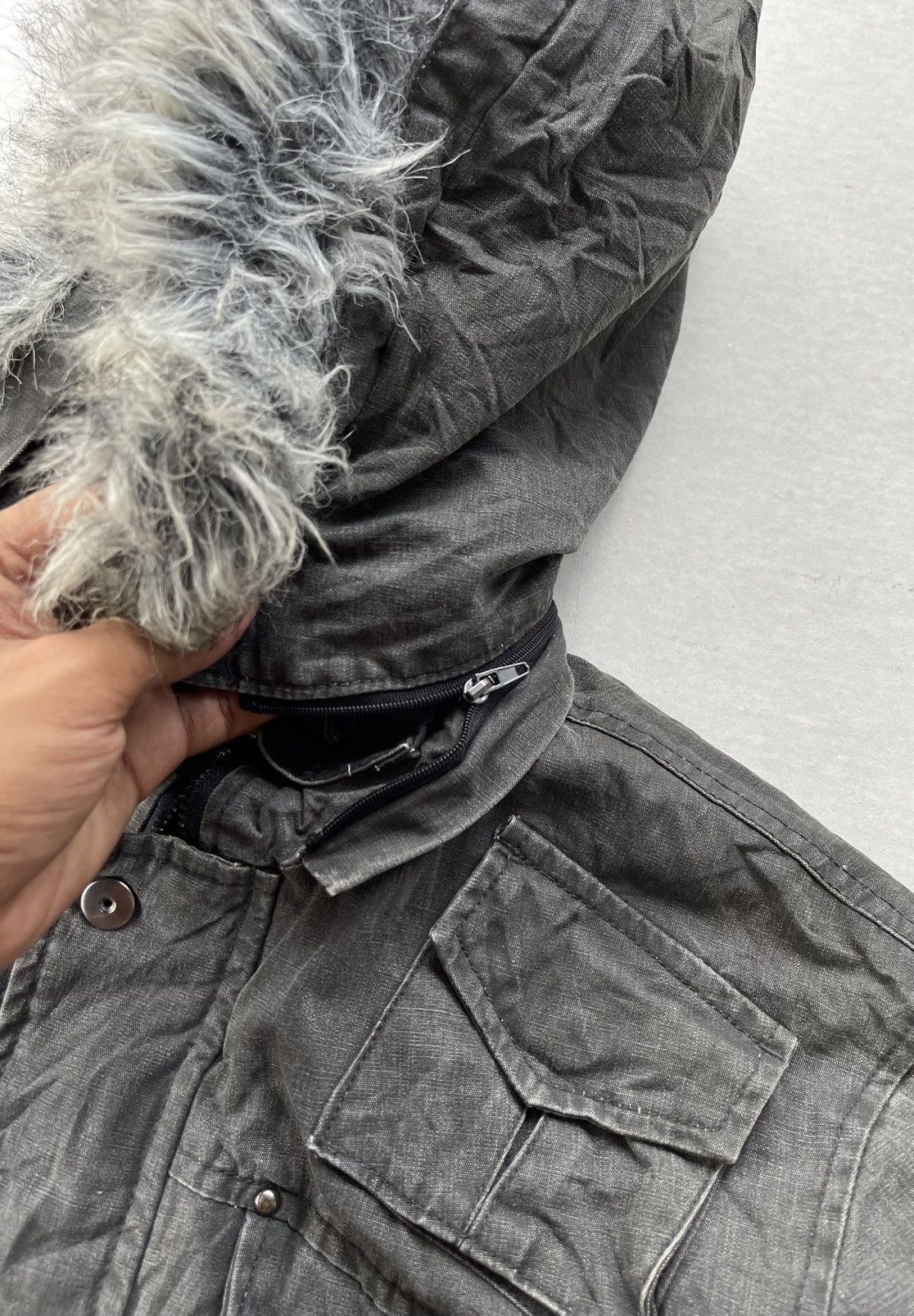 If Six Was Nine 🔥Vintage Create Barefoot Fireman Clasp Faux Fur Hood Jacket Size US L / EU 52-54 / 3 - 8 Thumbnail