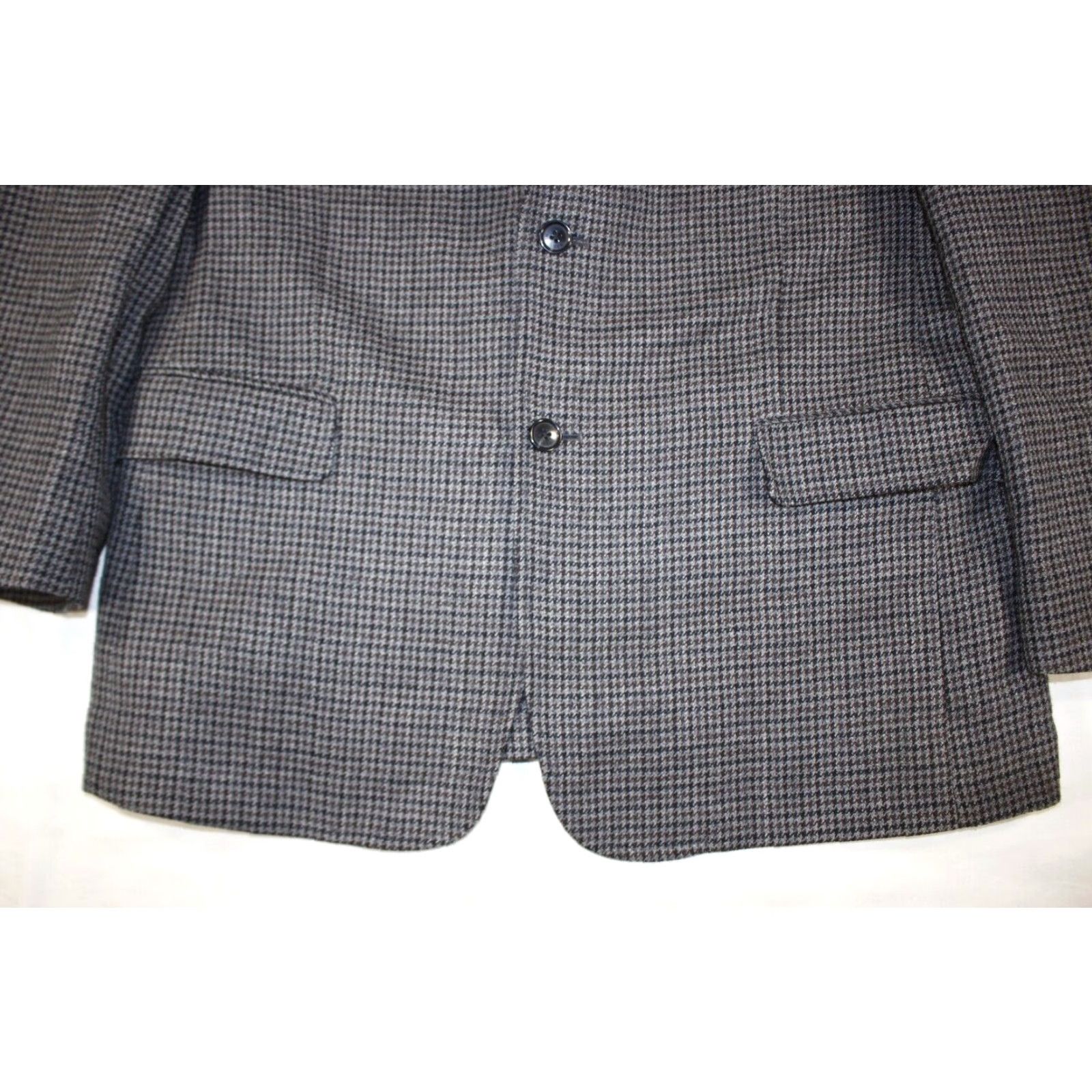 Tommy Hilfiger Tommy Hilfiger Blazer Men’s 44 Wool Houndstooth Elbow Patches Gray Jacket Size 44R - 3 Thumbnail