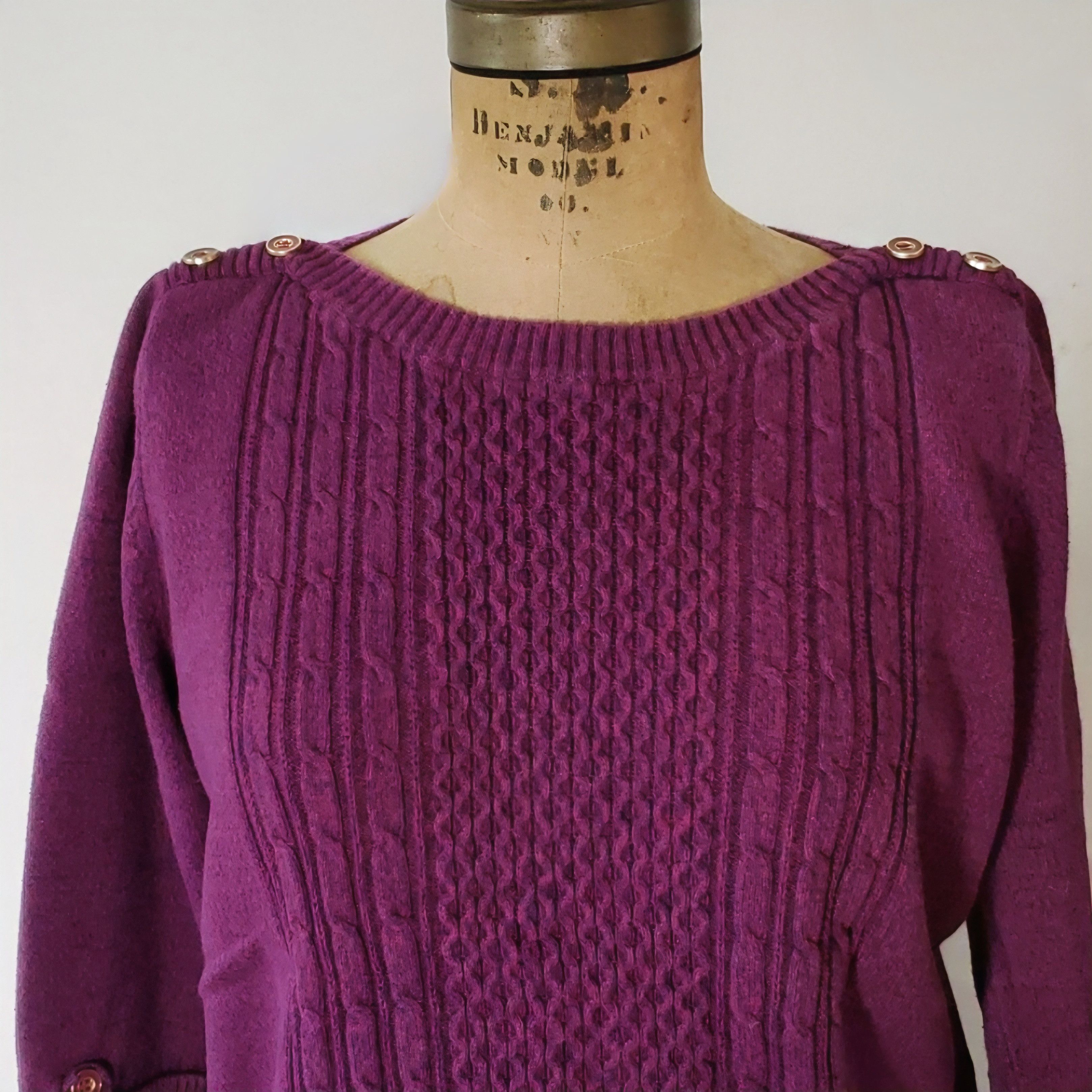 Other Karen Scott Size L Sweater Purple Pink Fushia Cording Enamel Size L / US 10 / IT 46 - 5 Thumbnail