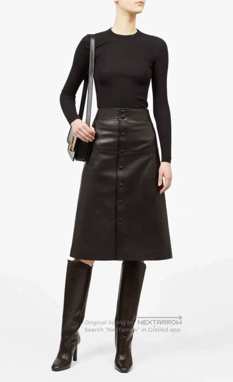 Saint Laurent Paris Saint Laurent Paris size F36 Classic Black A-Line Leather S Size 22" - 1 Thumbnail