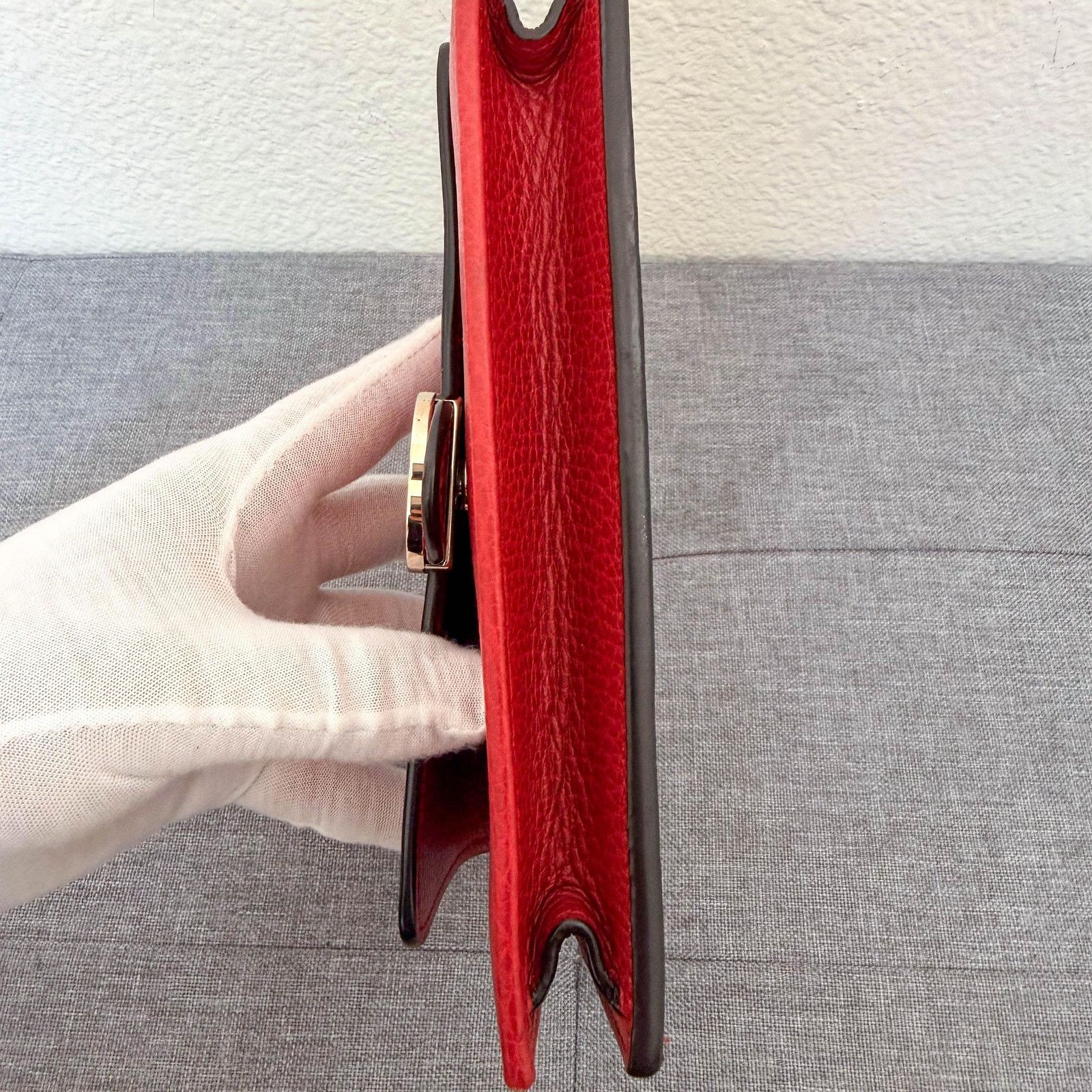 Gucci Gucci Red Leather Interlocking G Chain Bag Size ONE SIZE - 7 Thumbnail