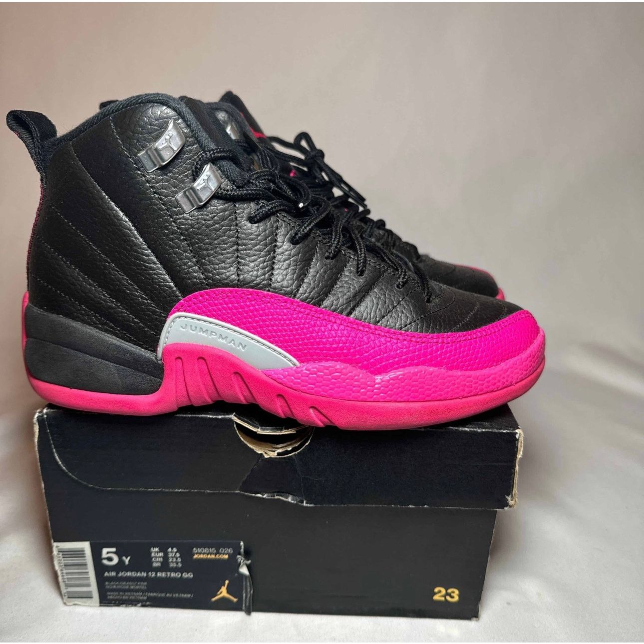 Jordan Brand × Nike Size 5 - Air Jordan 12 Retro GS Deadly Pink Men's Shoes Size US 5 / EU 37 - 1 Thumbnail