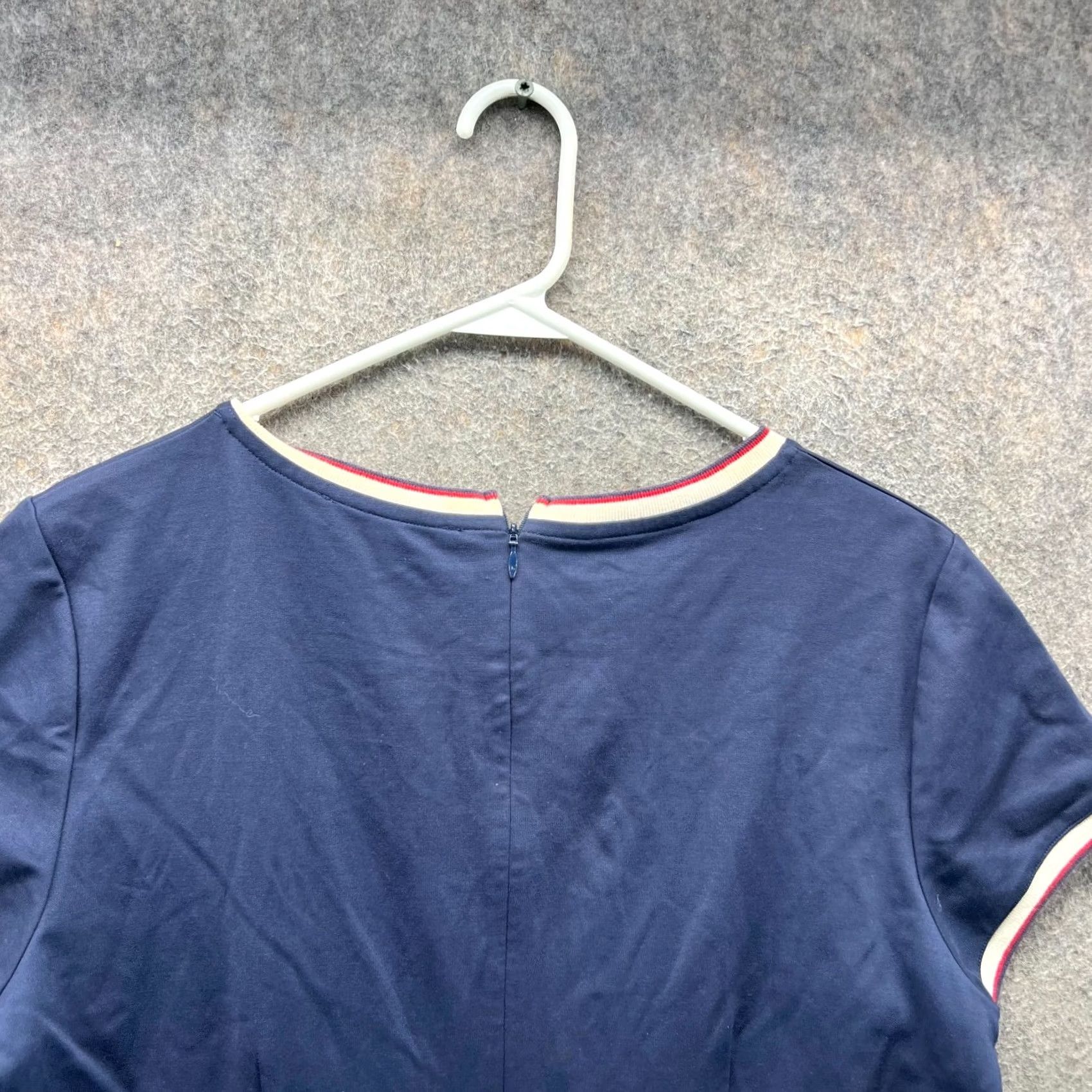 Brooks Brothers Brooks Brothers Dress Women 14 Navy Blue Pencil Sheath Short Sleeve Contrast Dress Length Knee Length Casual Party/Cocktail Travel Vintage No Size 36" / US 14 / IT 50 - 7 Thumbnail
