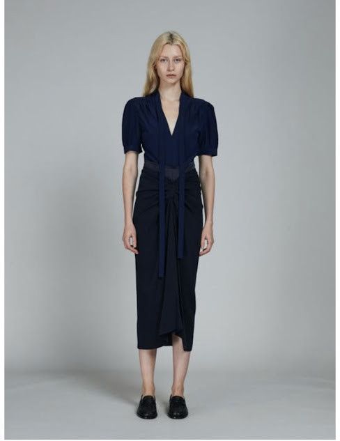 Marni oc11z0525 Crepe De Chine Dress in Blue Size S / US 4 / IT 40 - 2 Thumbnail
