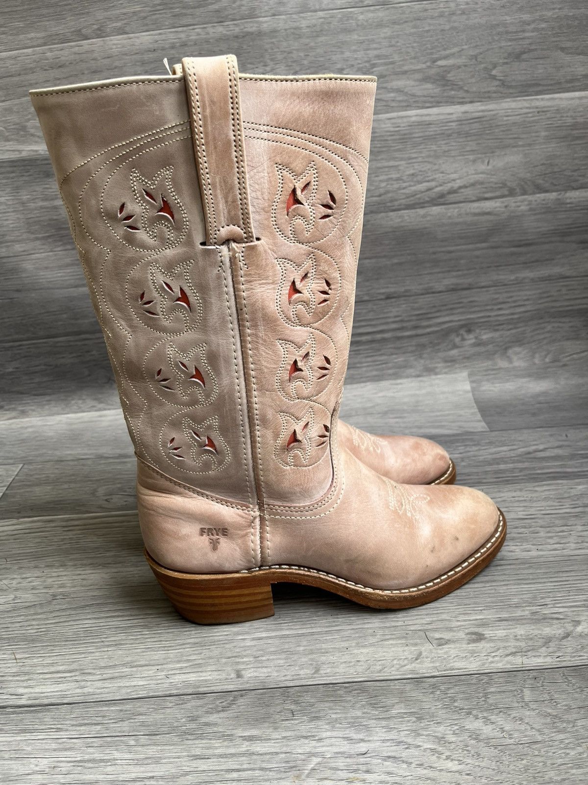 Frye Vintage Frye Austin knee high western floral cut boots sz Size US 8.5 / IT 38.5 - 9 Thumbnail