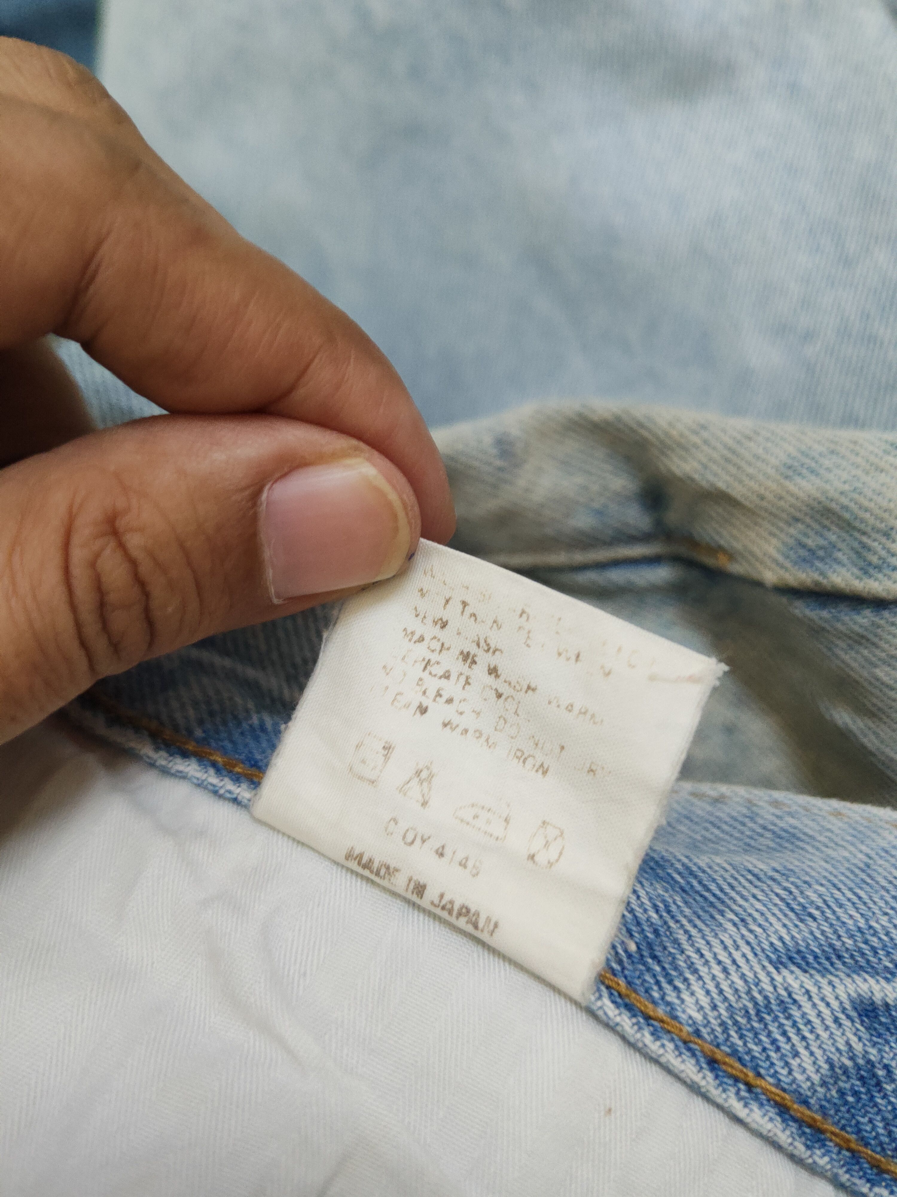Japanese Brand Fittz Light Blue Distressed Ripped denim Jeans #W1692 Size US 33 - 14 Thumbnail