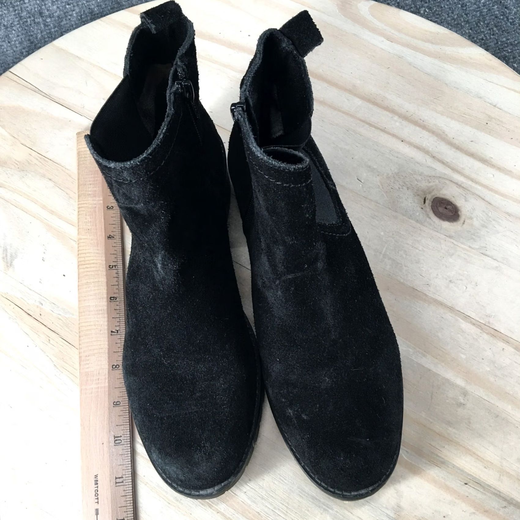 Vintage Diba Boots Womens Black True Casual Side Zip Chelsea Ankle Bootie Suede Size US 8 / IT 38 - 7 Thumbnail