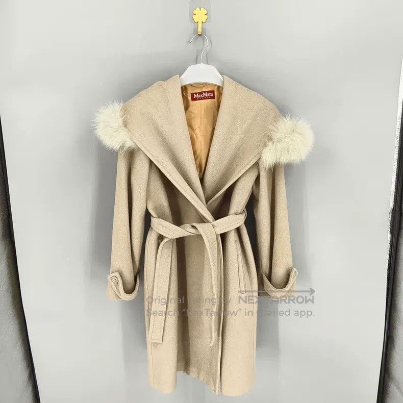 Other Max Mara Solid Color Fur Collar Coat - Camel Size XXS / US 00 / IT 34 - 2 Thumbnail