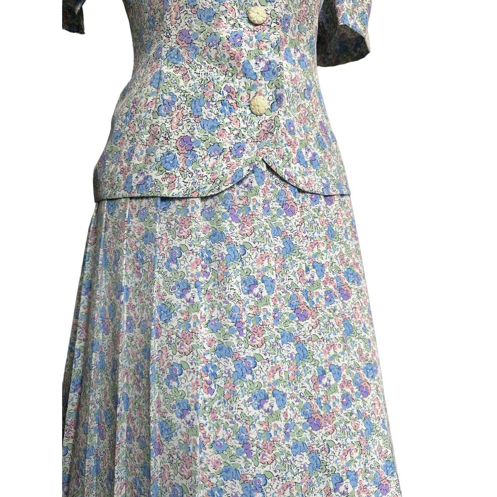 Vintage Vintage Fit n Flare secretary dress 70s does 50s Leslie Fay Size M / US 6-8 / IT 42-44 - 4 Thumbnail