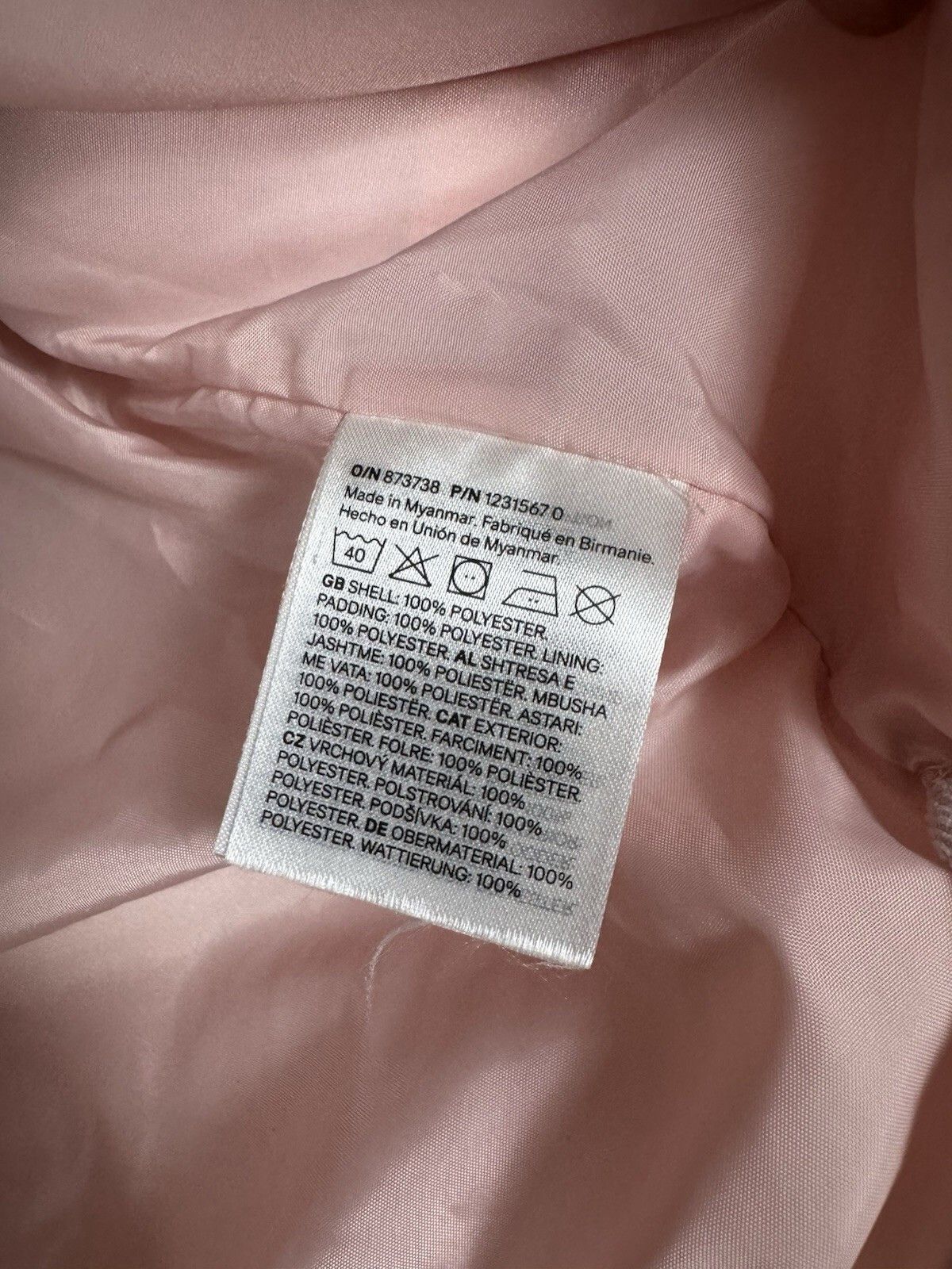 H&M H&M Baby 12-18Mon Pink Hooded Puffer Jacket Fall/Winter Size US XXS / EU 40 - 7 Thumbnail
