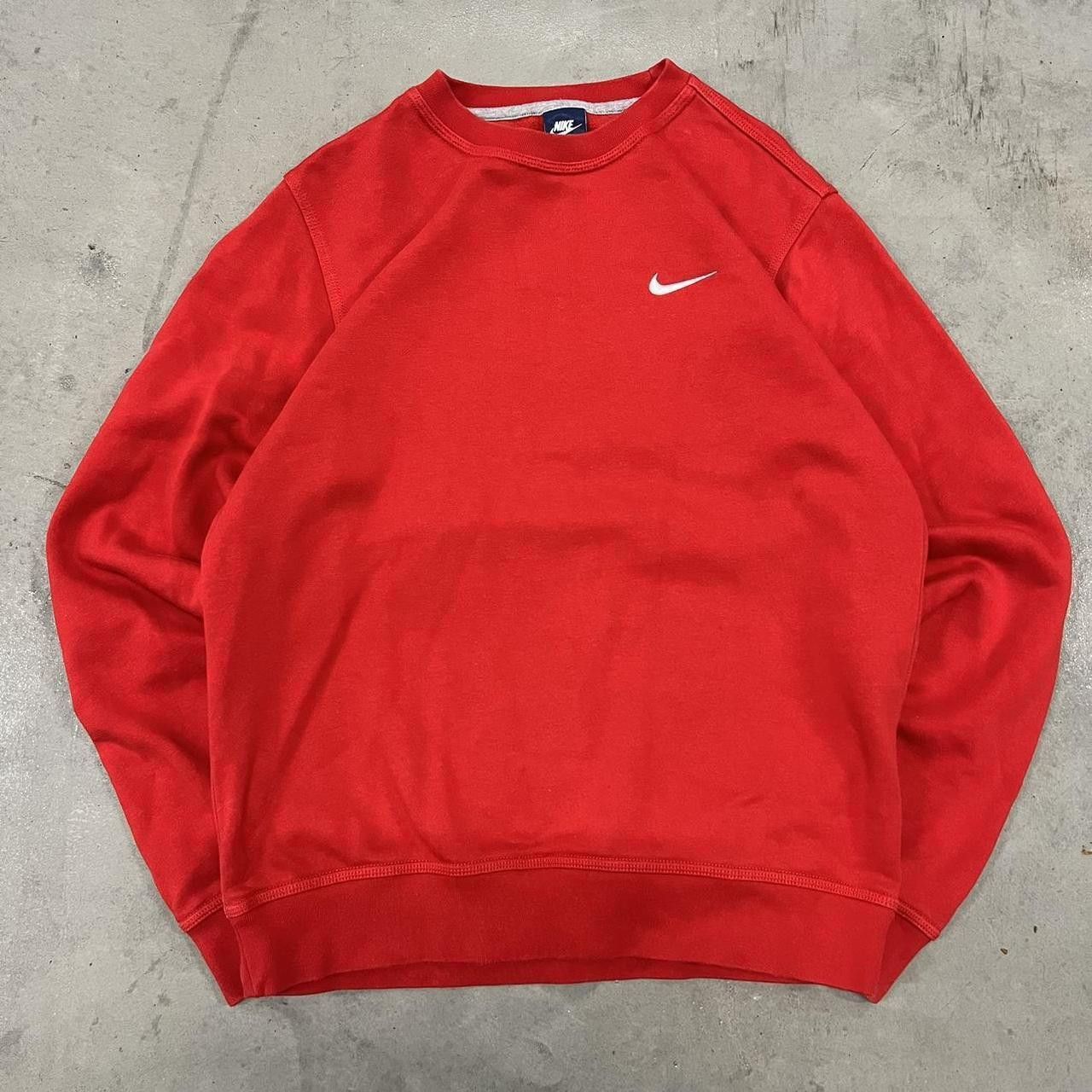Nike Crazy Vintage Y2K/2000s Nike Essential Blue Tag red Sweatshirt! Size US M / EU 48-50 / 2 - 1 Thumbnail