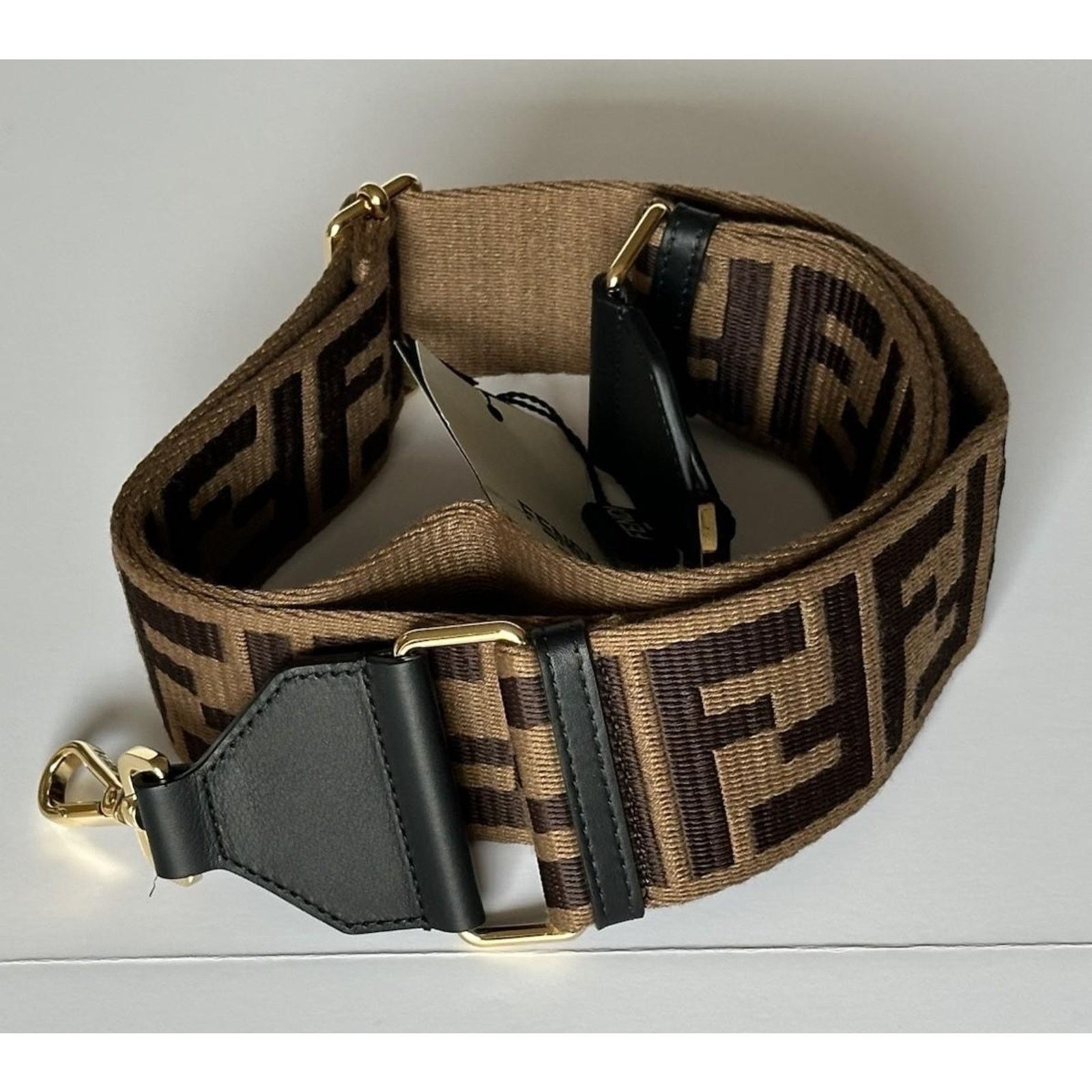 Fendi FENDI FF Logo Adjustable Strap Brown Italy NWT $980 Size ONE SIZE - 4 Thumbnail