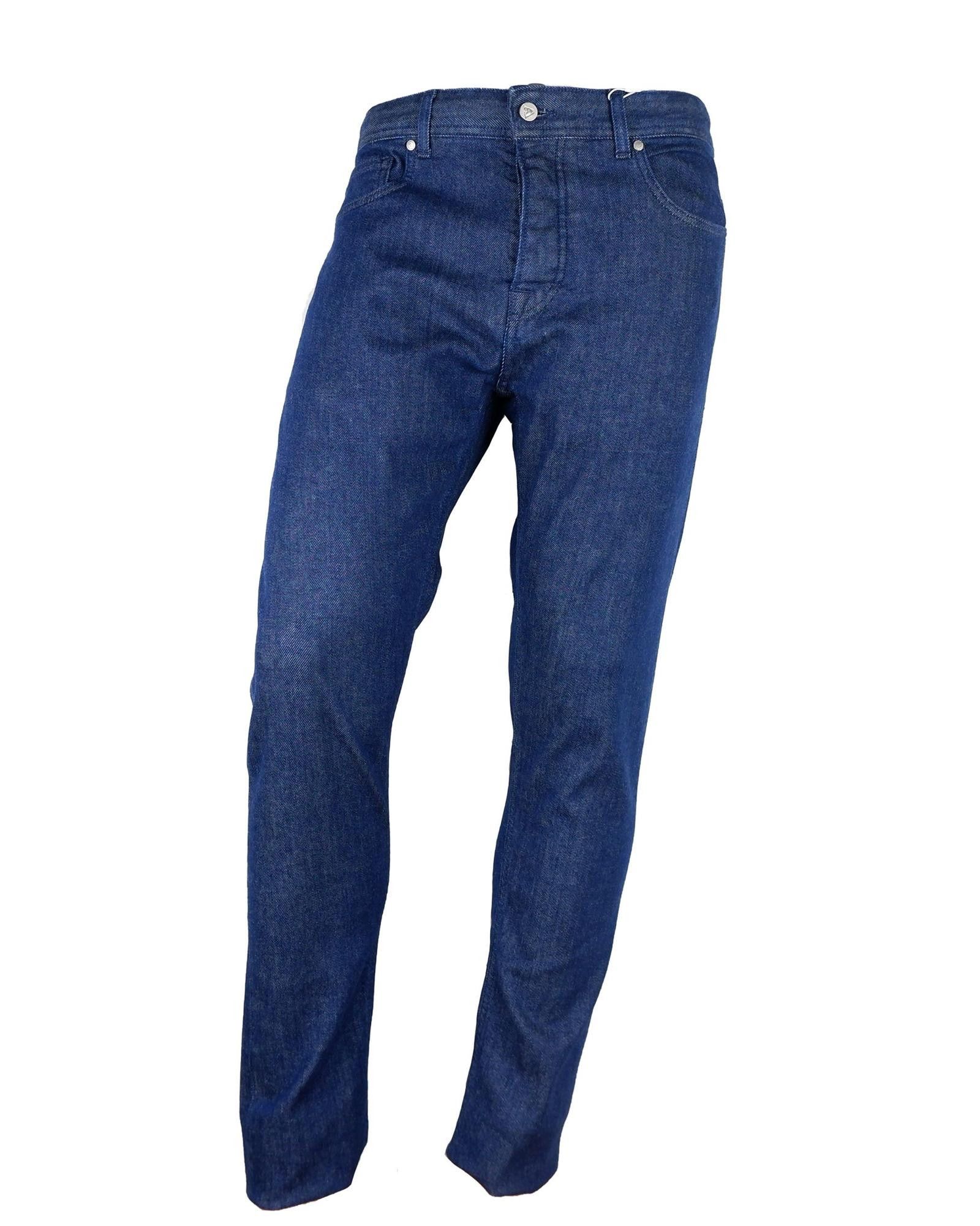 image of Aquascutum Dark Cotton Denim Jeans in Blue, Men's (Size 40)