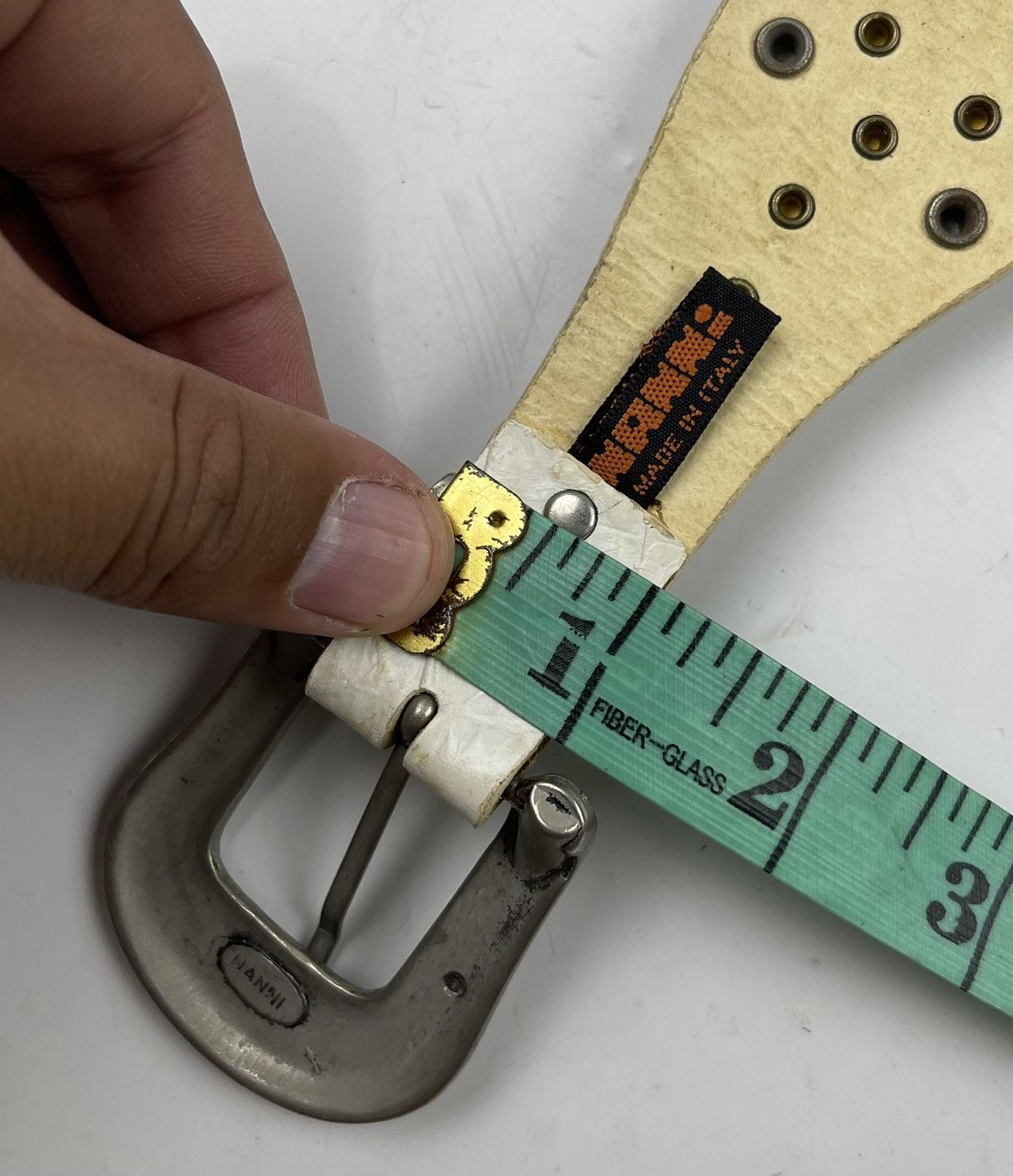 Japanese Brand rare designs nanni studded leather belt made in italy tc31 Size 34 - 8 Thumbnail