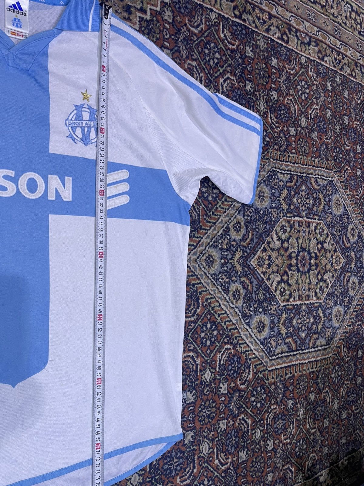 Adidas Marseille 2000-2001 Home Jersey Size US L / EU 52-54 / 3 - 5 Thumbnail
