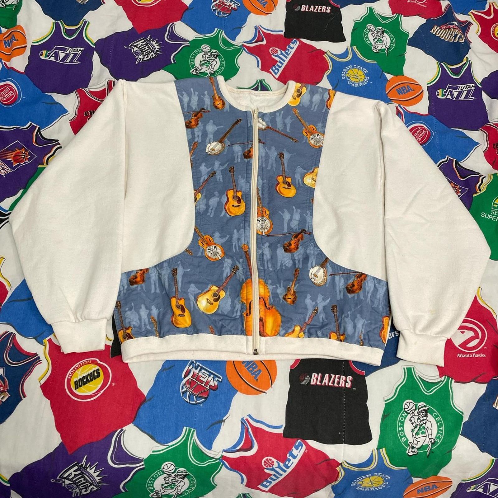 Vintage True Vintage 80s Acoustic Guitar Banjo Talon Zipper Sweater Size US S / EU 44-46 / 1 - 1 Thumbnail