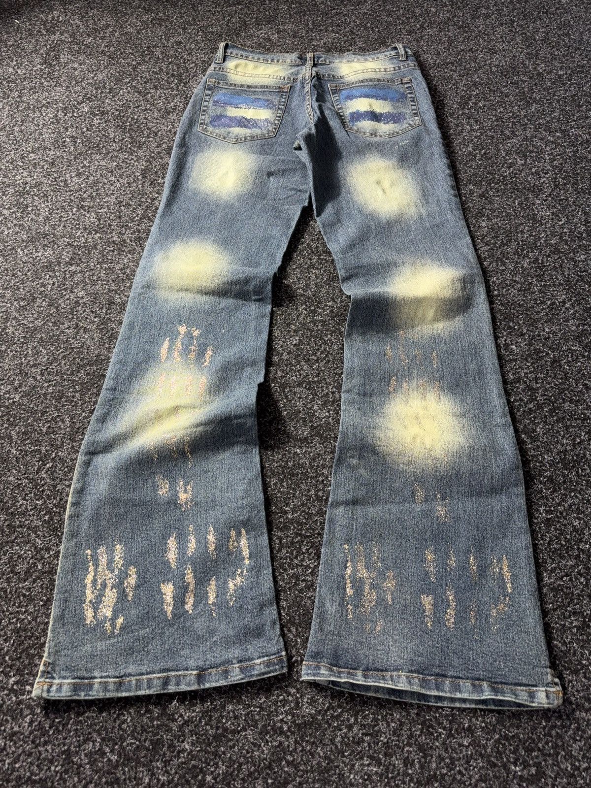 If Six Was Nine × Japanese Brand × Le Grande Bleu (L.G.B.) Vintage 2000s Japanese style Y2K Denim Faded Flared Pants Size 28" / US 6 / IT 42 - 9 Thumbnail