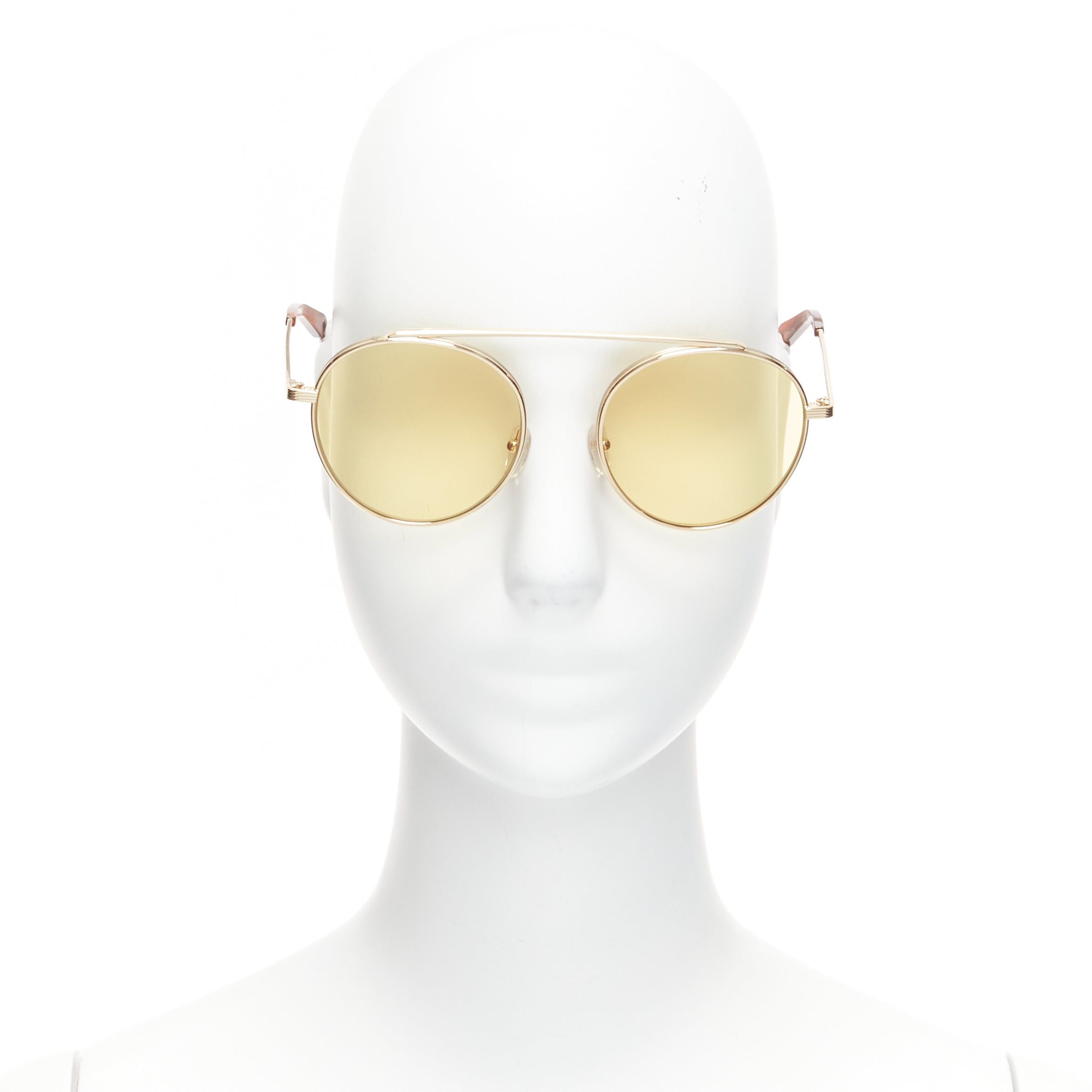 Victoria Beckham VICTORIA ECKHAM Cati VBS137 gold round frame yellow lens sunglasses Size ONE SIZE - 1 Thumbnail