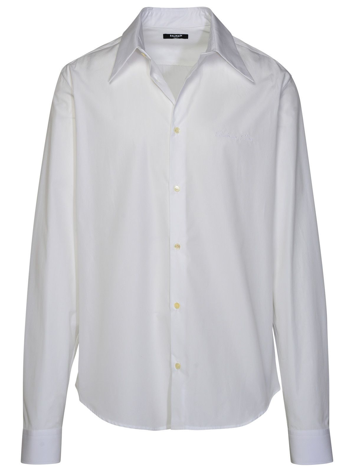 image of Balmain White Cotton Shirt, Men's (Size Large)