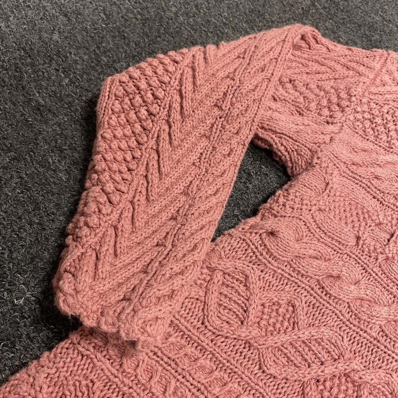 Designer Chunky Heavy Knit Pink Sweater Size L / US 10 / IT 46 - 3 Thumbnail