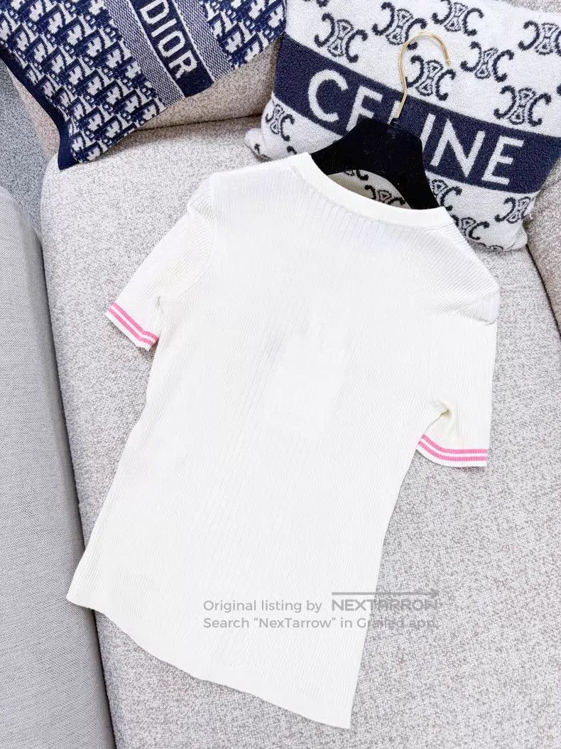 Chanel Chanel Small fish pattern short sleeve knit Size XXS / US 00 / IT 34 - 3 Thumbnail