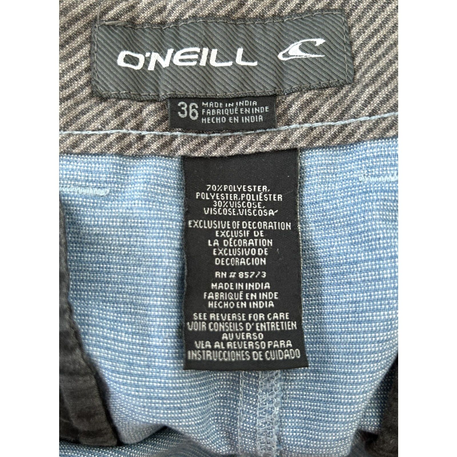 O'Neill O'Neill Chino Shorts Mens Size 36 Light Blue Striped Casual Size US 36 / EU 52 - 4 Thumbnail