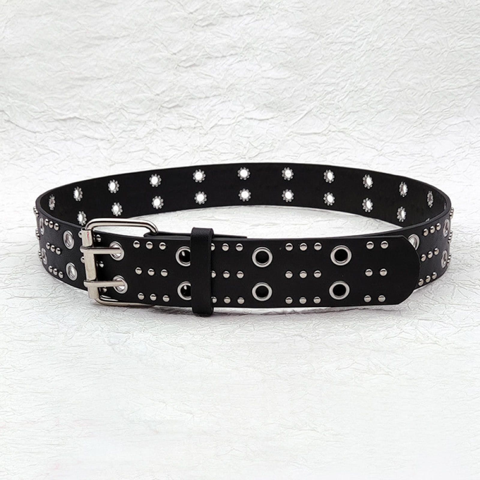 Leather Black Studded Belt Size ONE SIZE - 1 Thumbnail