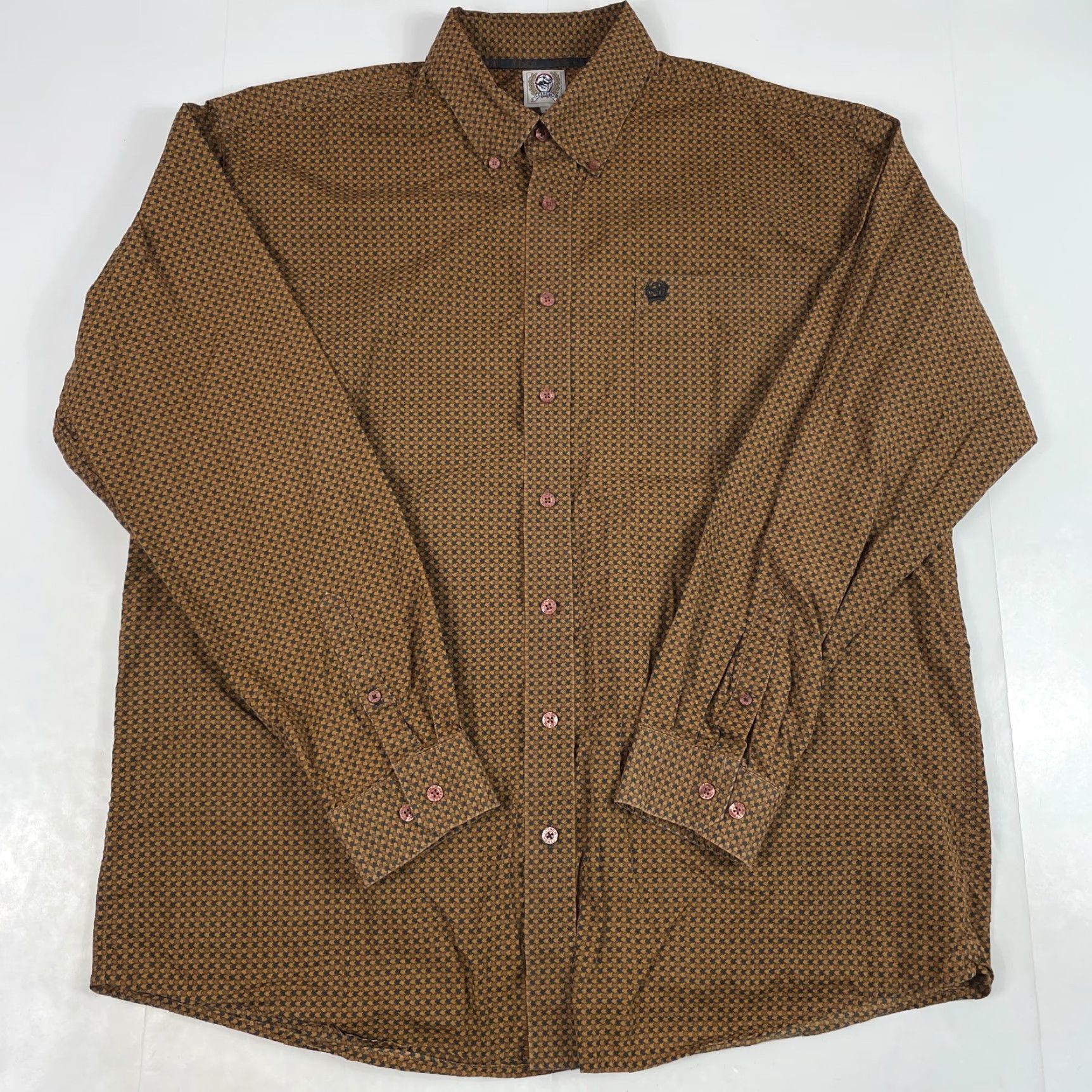 Vintage Cinch Shirt Mens Large Brown Button-Down Western Cowboy Rodeo Geometric Pattern Long Sleeve Casual Workwear Mens Size US L / EU 52-54 / 3 - 2 Thumbnail