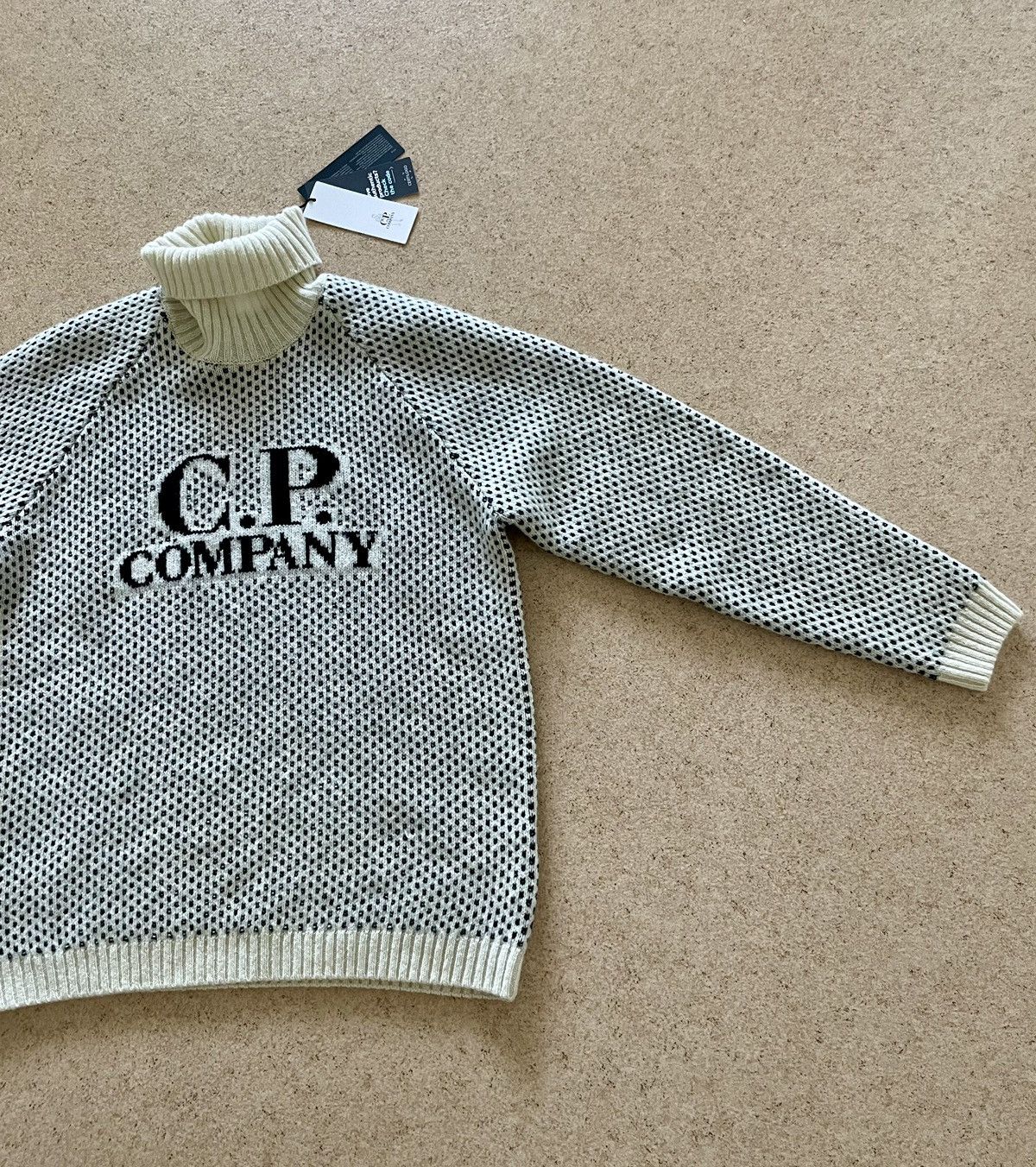 image of C P Company x Massimo Osti C.p. Company Wool Sweater Rollkragenpullover 15Cmkn266A in White (Size M