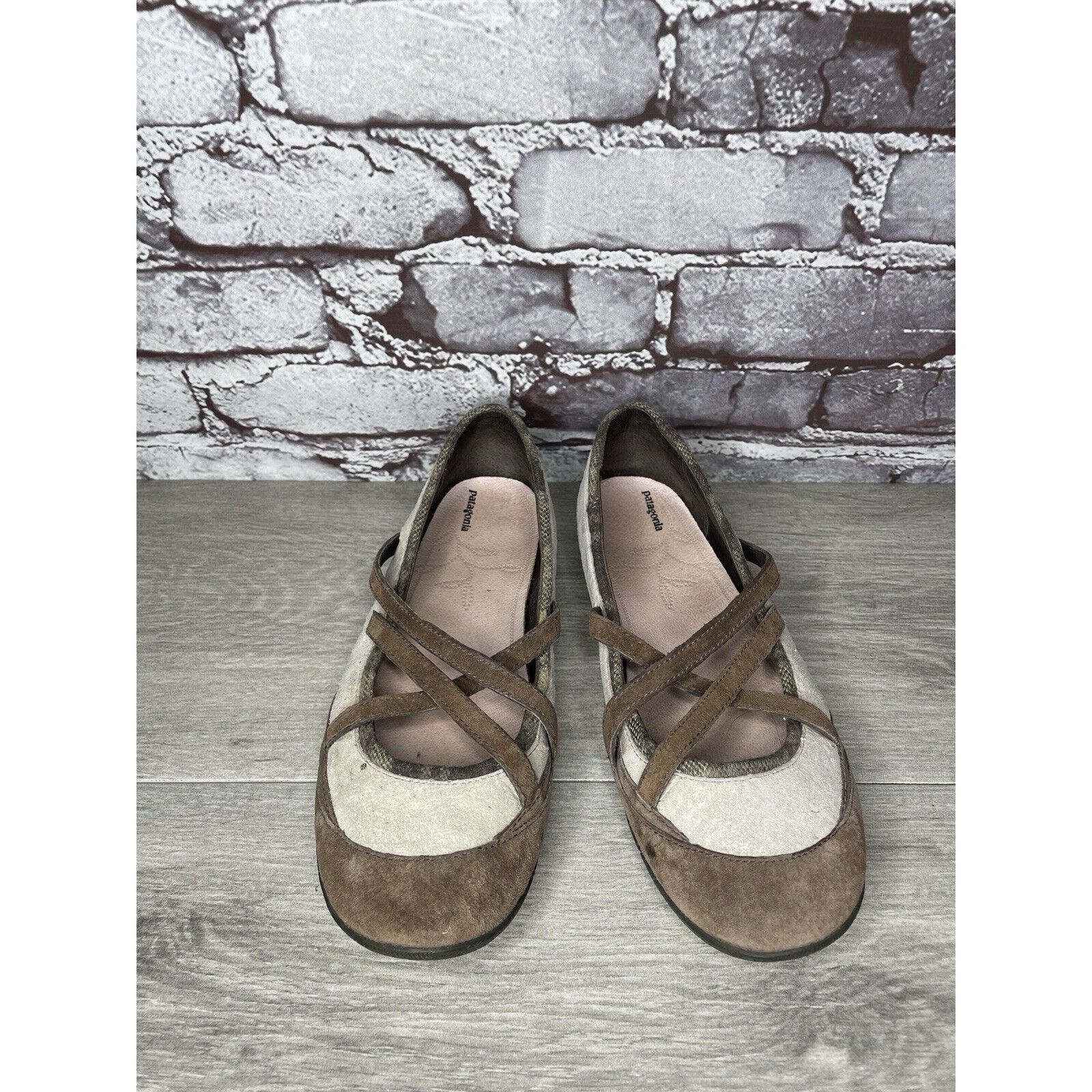 Patagonia Patagonia Beige Suede Brown Maryjane Strap Comfort Shoes Wom Size US 8 / IT 38 - 18 Thumbnail