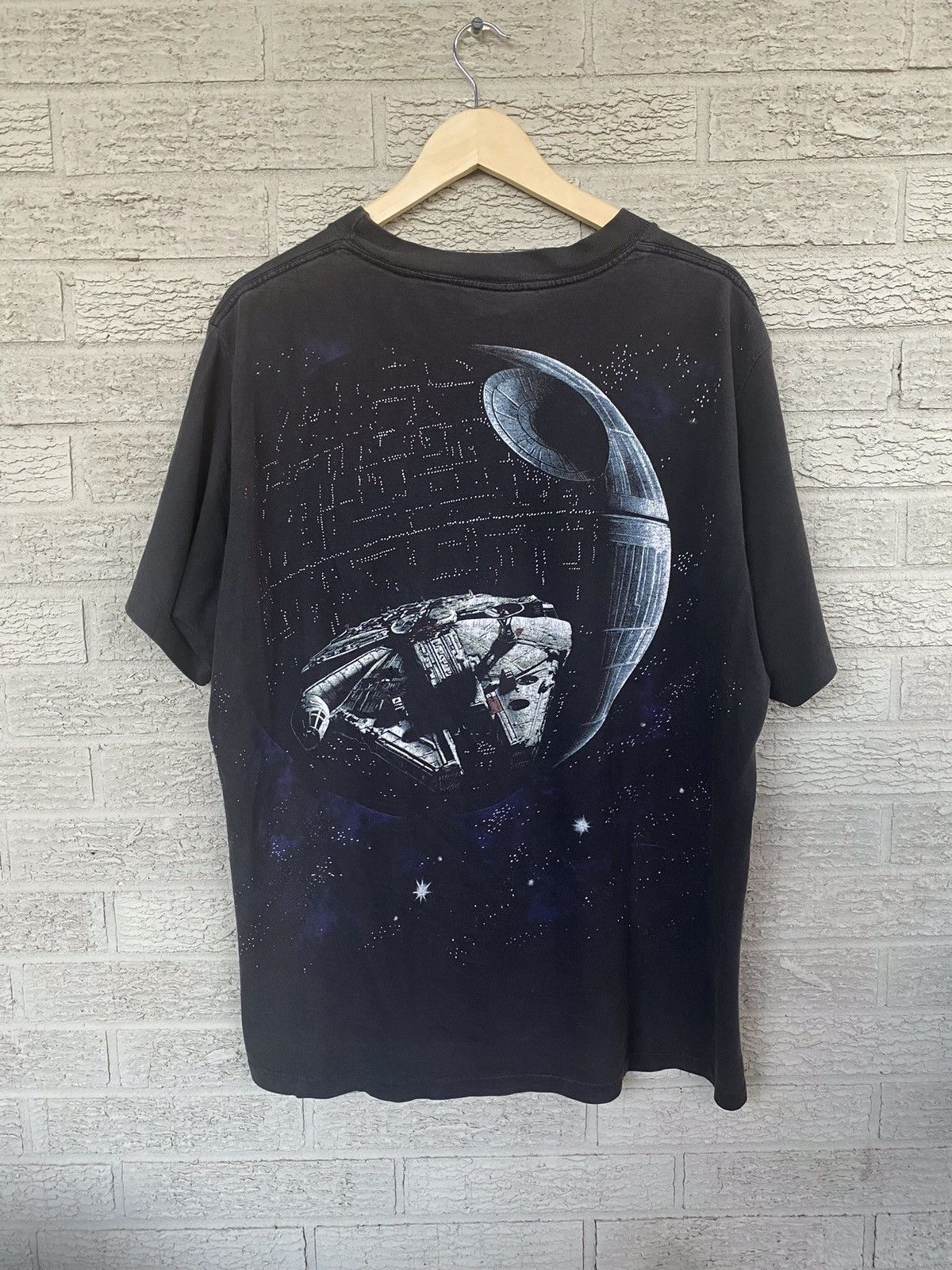 Image of Star Wars Death Star Millennium Falcon Aop in Black, Men's (Size XL)