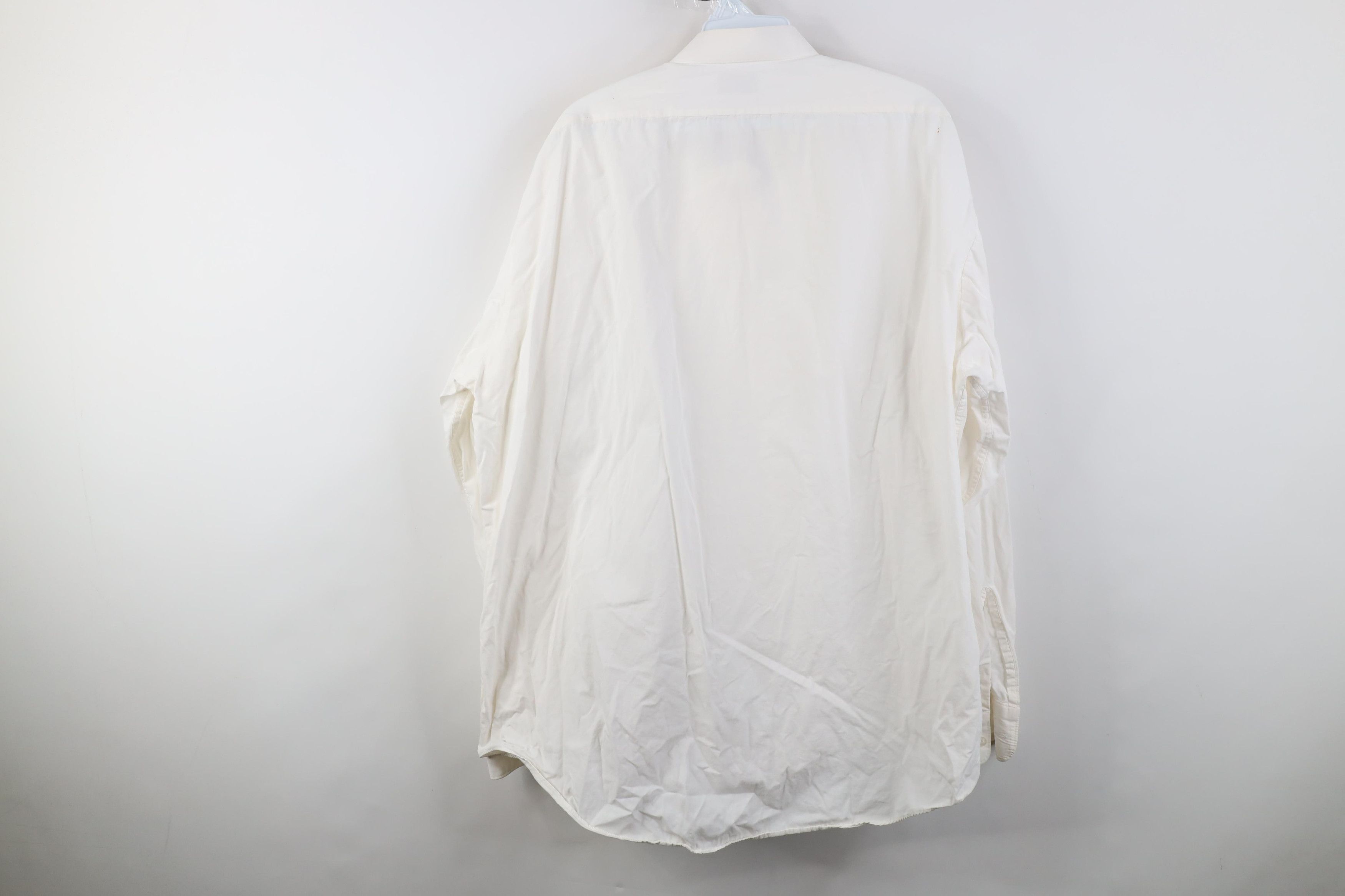 Vintage Vintage 90s Ruffled Prom Wedding Button Shirt White Cotton Size US XXL / EU 58 / 5 - 11 Thumbnail