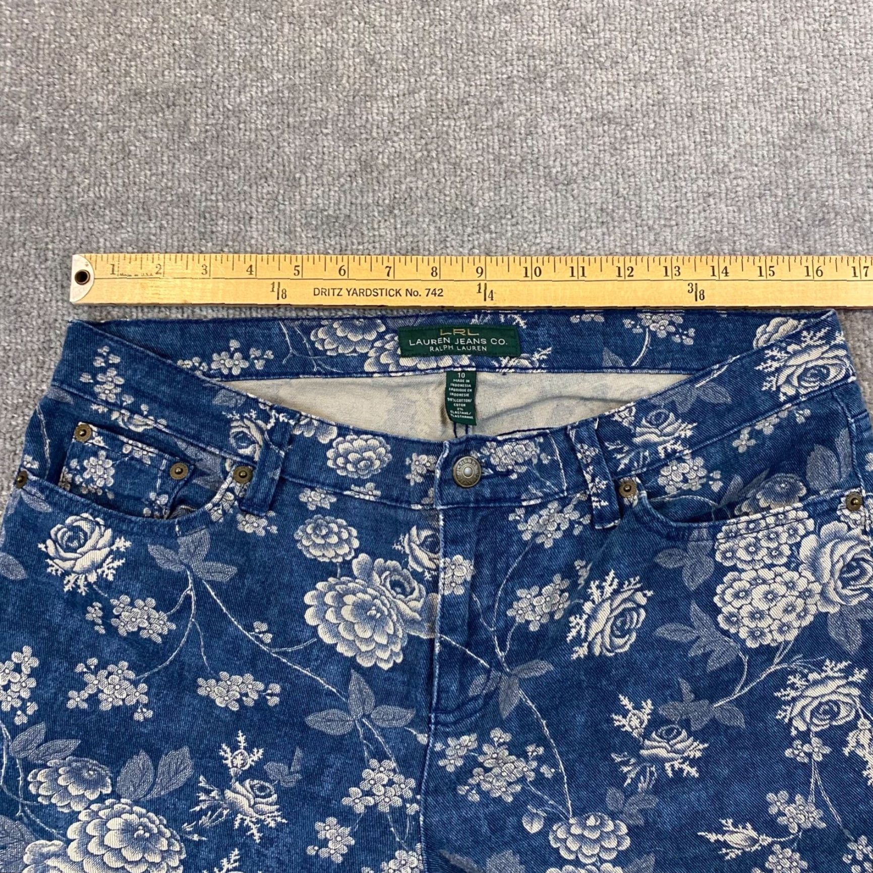 Ralph Lauren Lauren Ralph Lauren Jeans Womens 10 Straight Denim Floral Multicolor 32x27 Size 32" / US 10 / IT 46 - 3 Thumbnail
