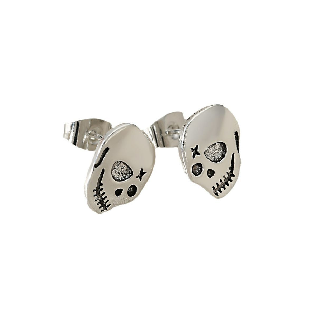 Jewelry Skull New Trend Earrings One Pairs Chrome Jewelry Size ONE SIZE - 5 Thumbnail
