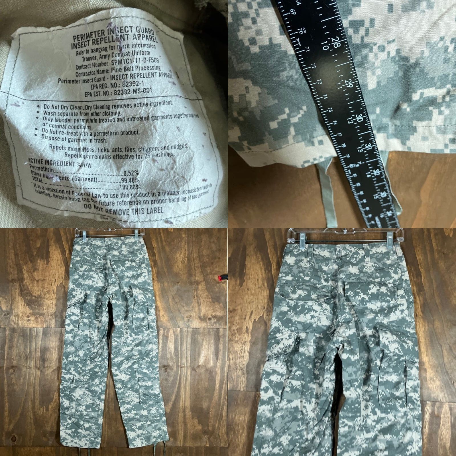 Vintage VINTAGE U.S Army Combat Unisex Trousers ACU Green Camo UCP Uniform Digicam XS Regular Size US 27 - 8 Thumbnail