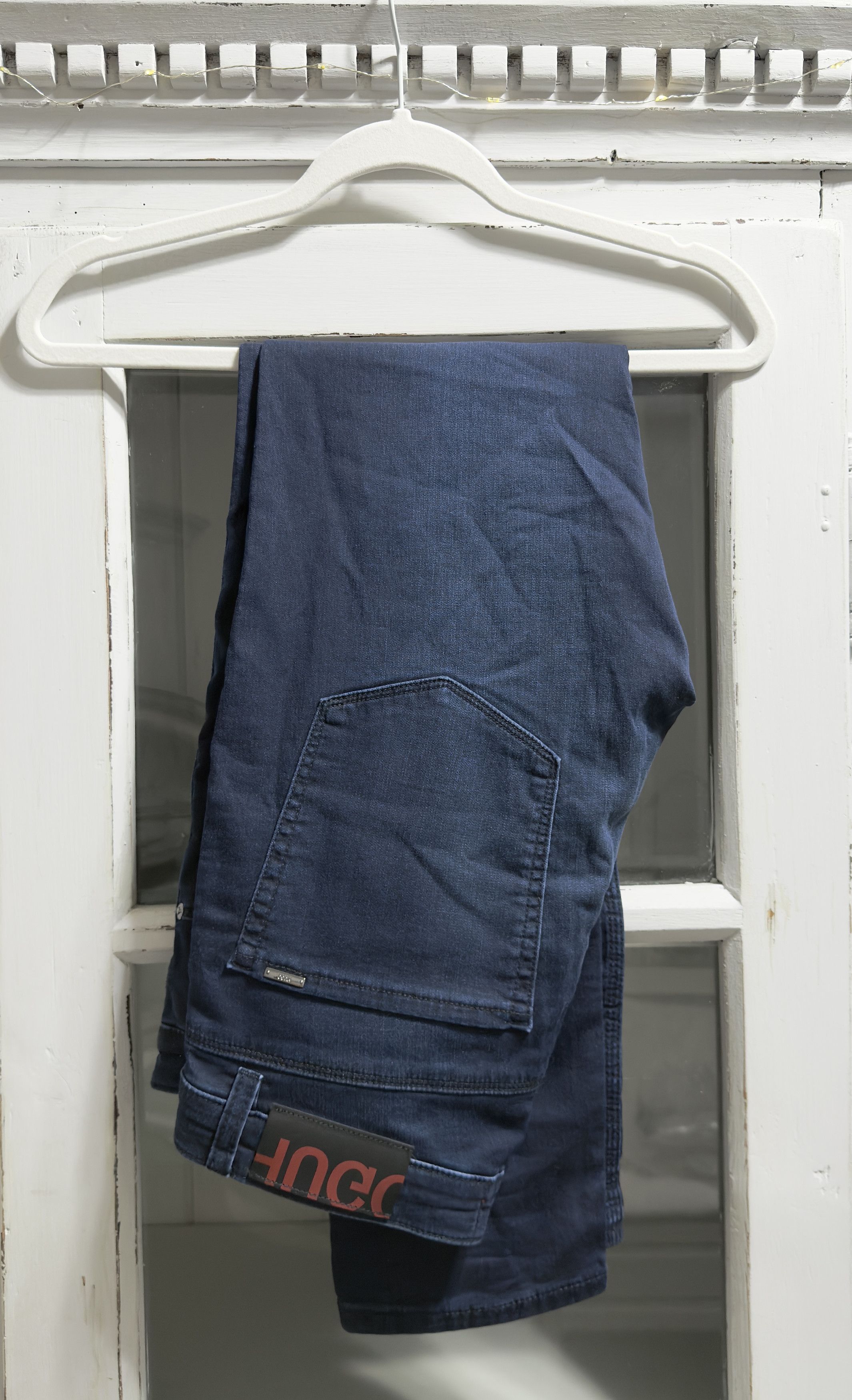 Hugo Boss Reverse Logo Delware Slim Fit Denim Navy Jeans Size US 32 / EU 48 - 8 Thumbnail