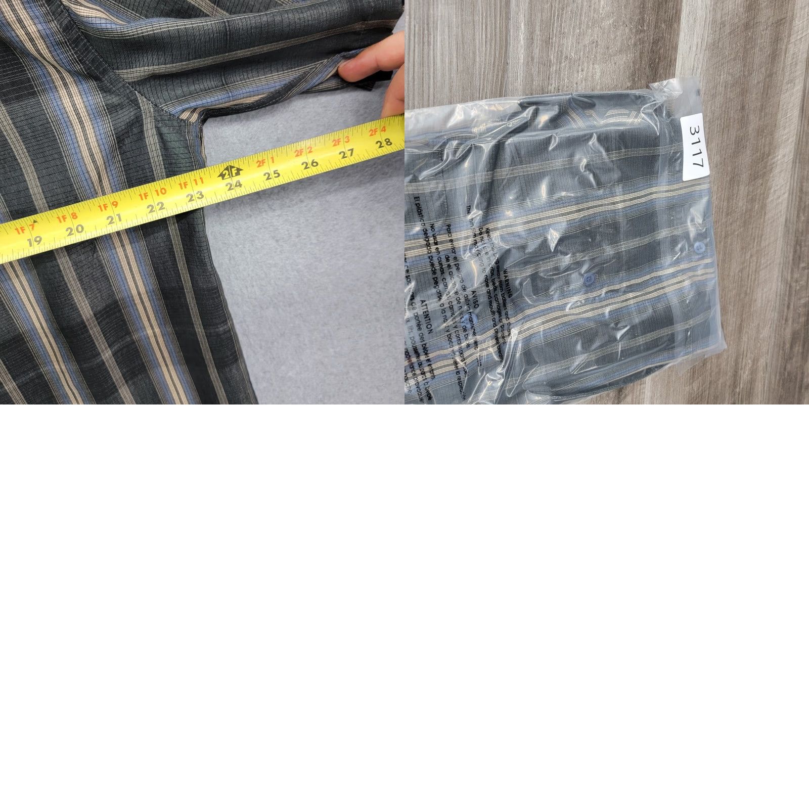 Vintage R&R Casuals Shirt Men's 2XL XXL Button-Up Plaid Polyester Gray Blue Beige Classic Summer Casual Formal Womens Mens Boys Girls Size US XXL / EU 58 / 5 - 8 Thumbnail