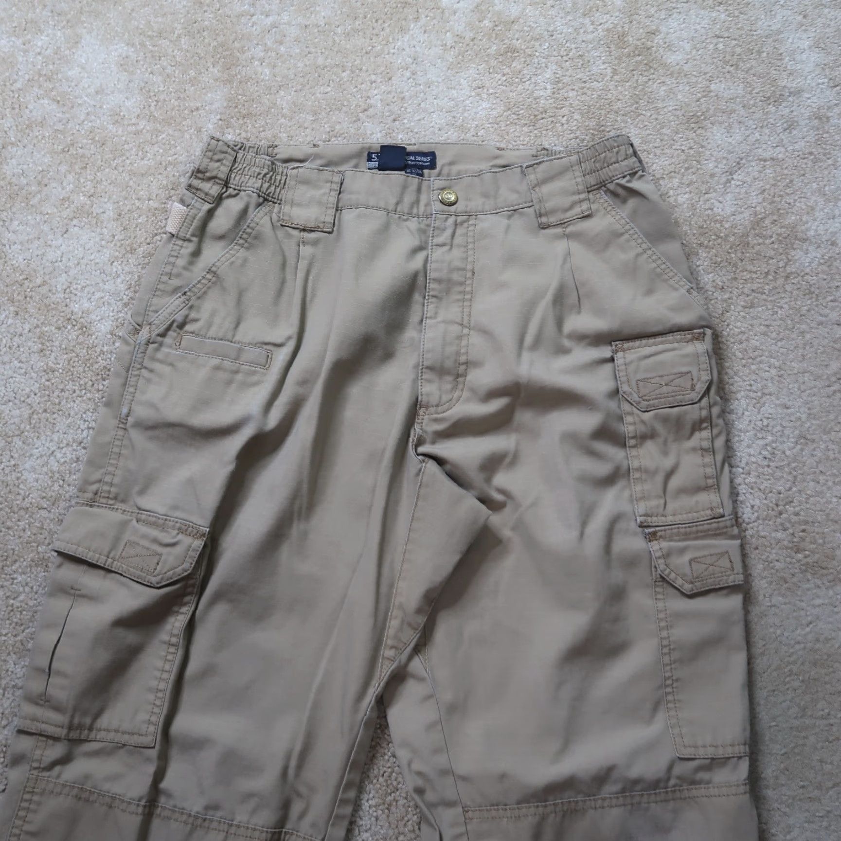 Vintage 5.11 Tactical Pants Men 32x36 Cargo Pants Distressed Beige Workwear Casual Size US 32 / EU 48 - 5 Thumbnail