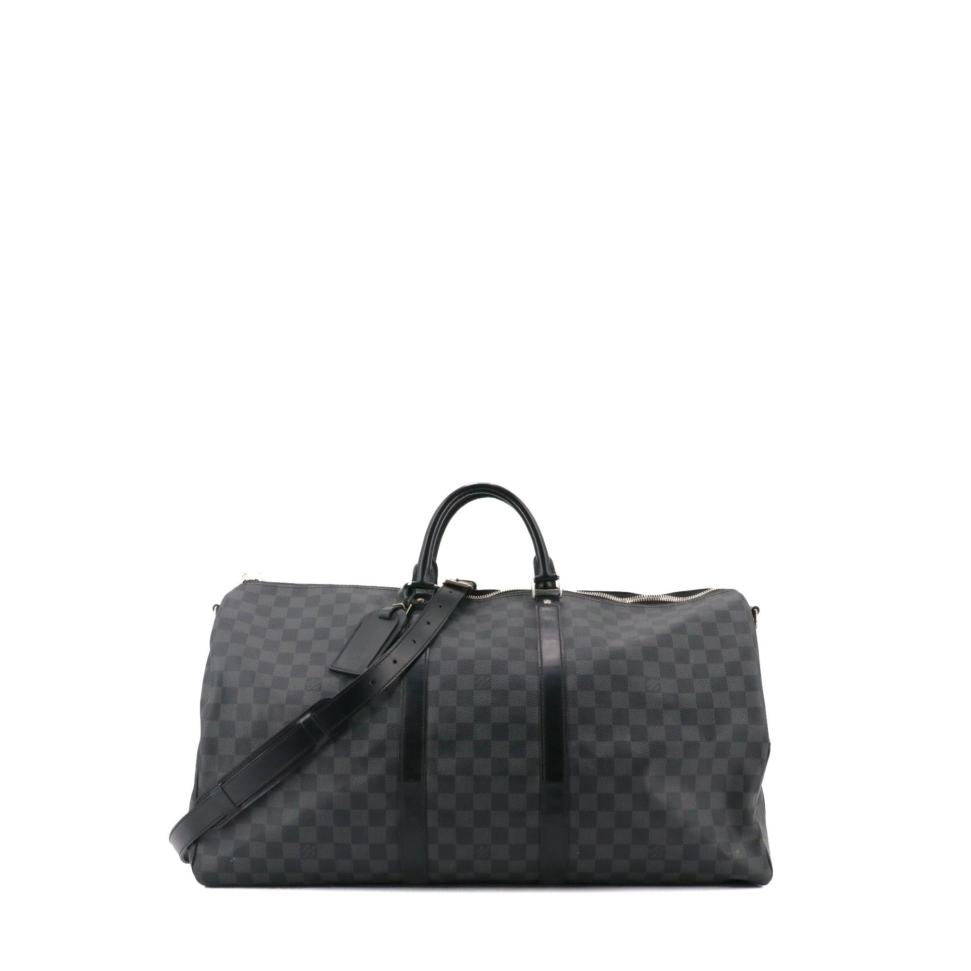 Louis Vuitton LOUIS VUITTON - Louis Vuitton Keepall 55 travel bag in graphite damier canvas Size ONE SIZE - 1 Thumbnail