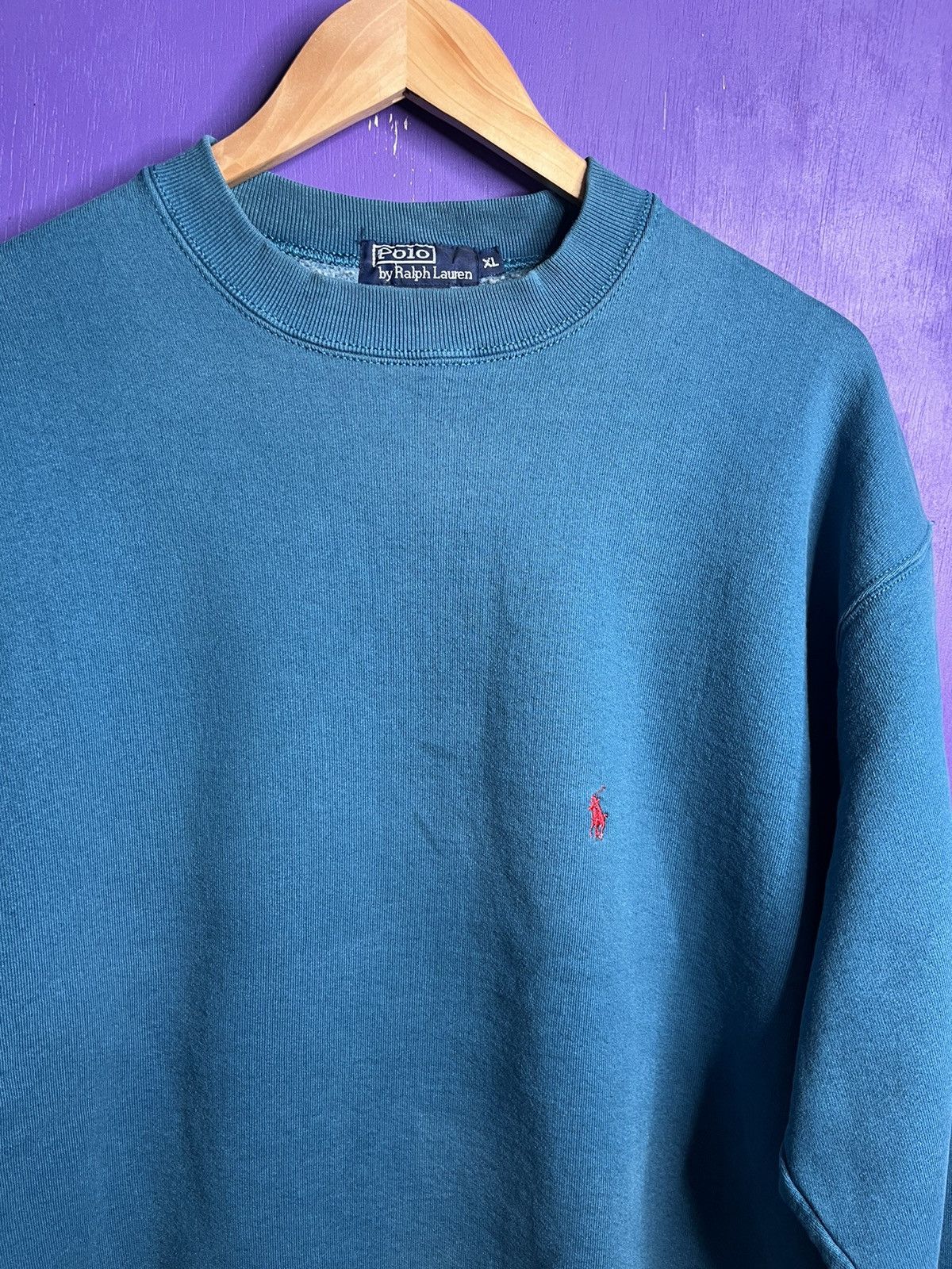 Polo Ralph Lauren × Vintage Vintage 90s Polo Ralph Lauren horse logo crewneck Size US XL / EU 56 / 4 - 3 Thumbnail