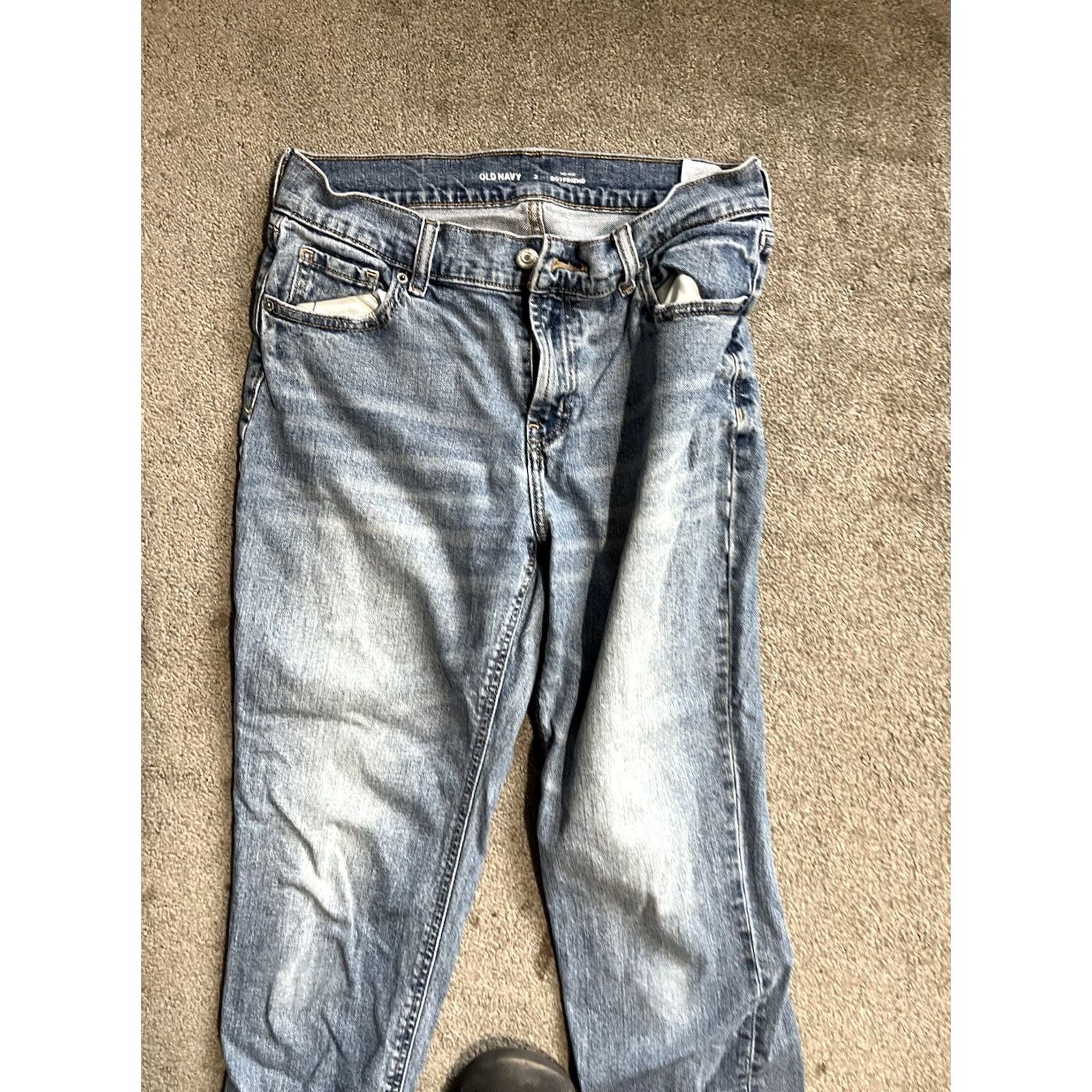 Old Navy Old Navy Jeans Distressed Boyfriend Mid-Rise Denim Blue 26in Inseam 5-Pocket Regular Size 2 Women’s Size 26" / US 2 / IT 38 - 2 Thumbnail