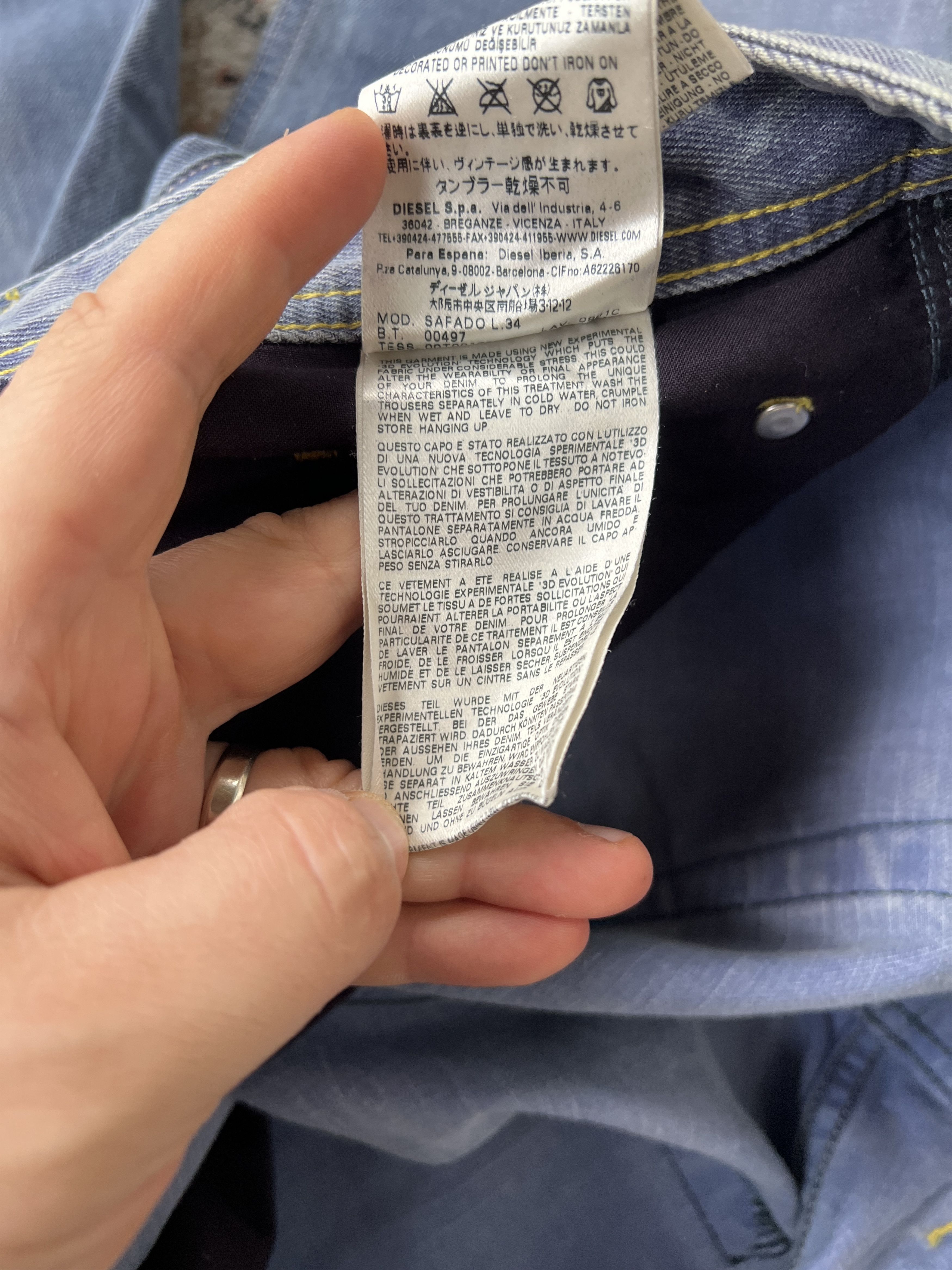 Diesel Diesel Safado Jeans Size US 33 - 10 Thumbnail