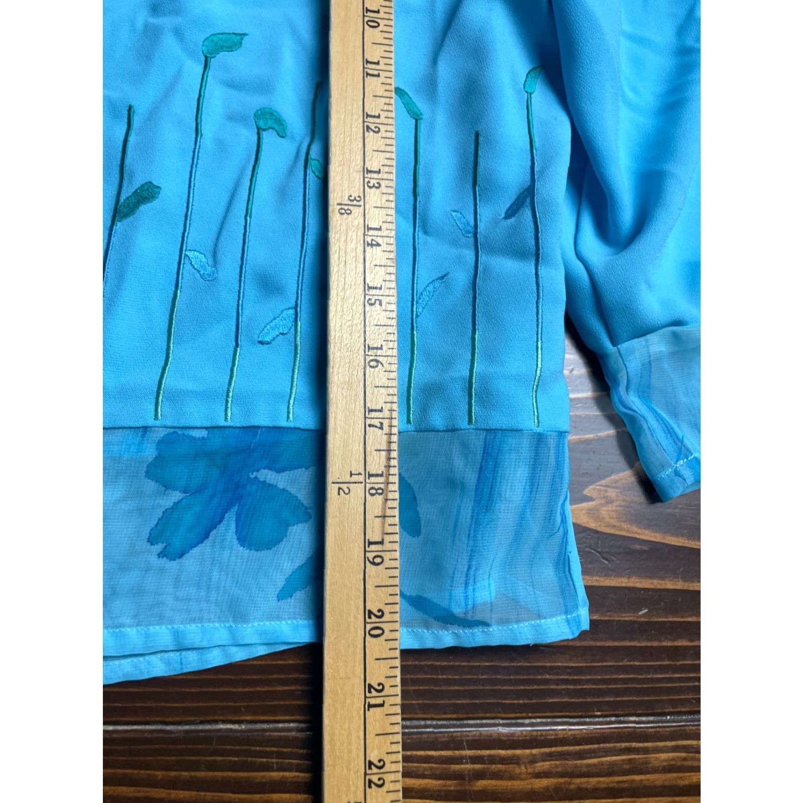 Jordan Brand Jordana Cardigan, Women's Medium Petite, Blue Floral, Shoulder Pads, Sweater Size M / US 6-8 / IT 42-44 - 6 Thumbnail