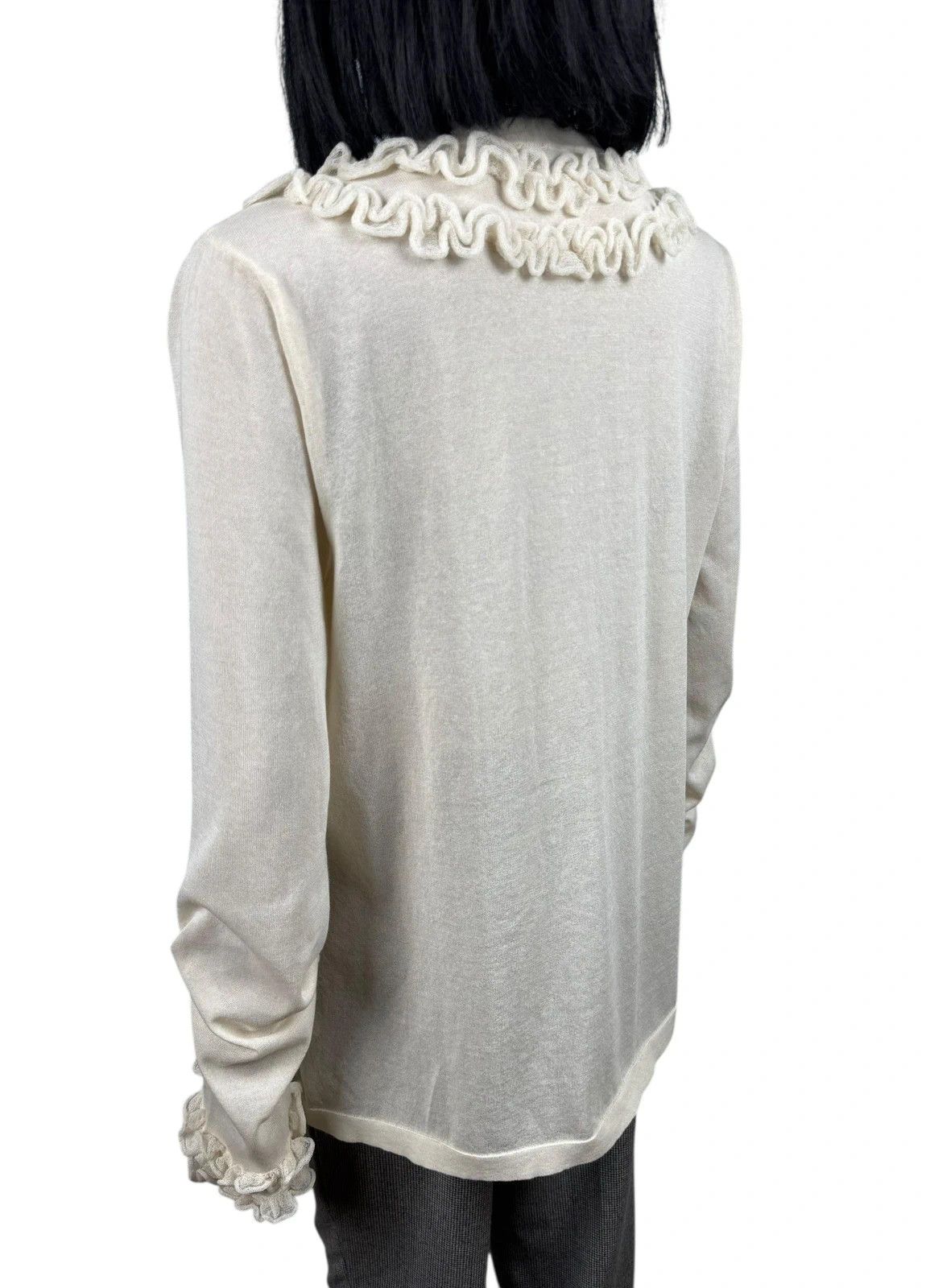 Wolford Wolford Ruffle Cardigan Cream Cotton Polyamide size M Size M / US 6-8 / IT 42-44 - 8 Thumbnail