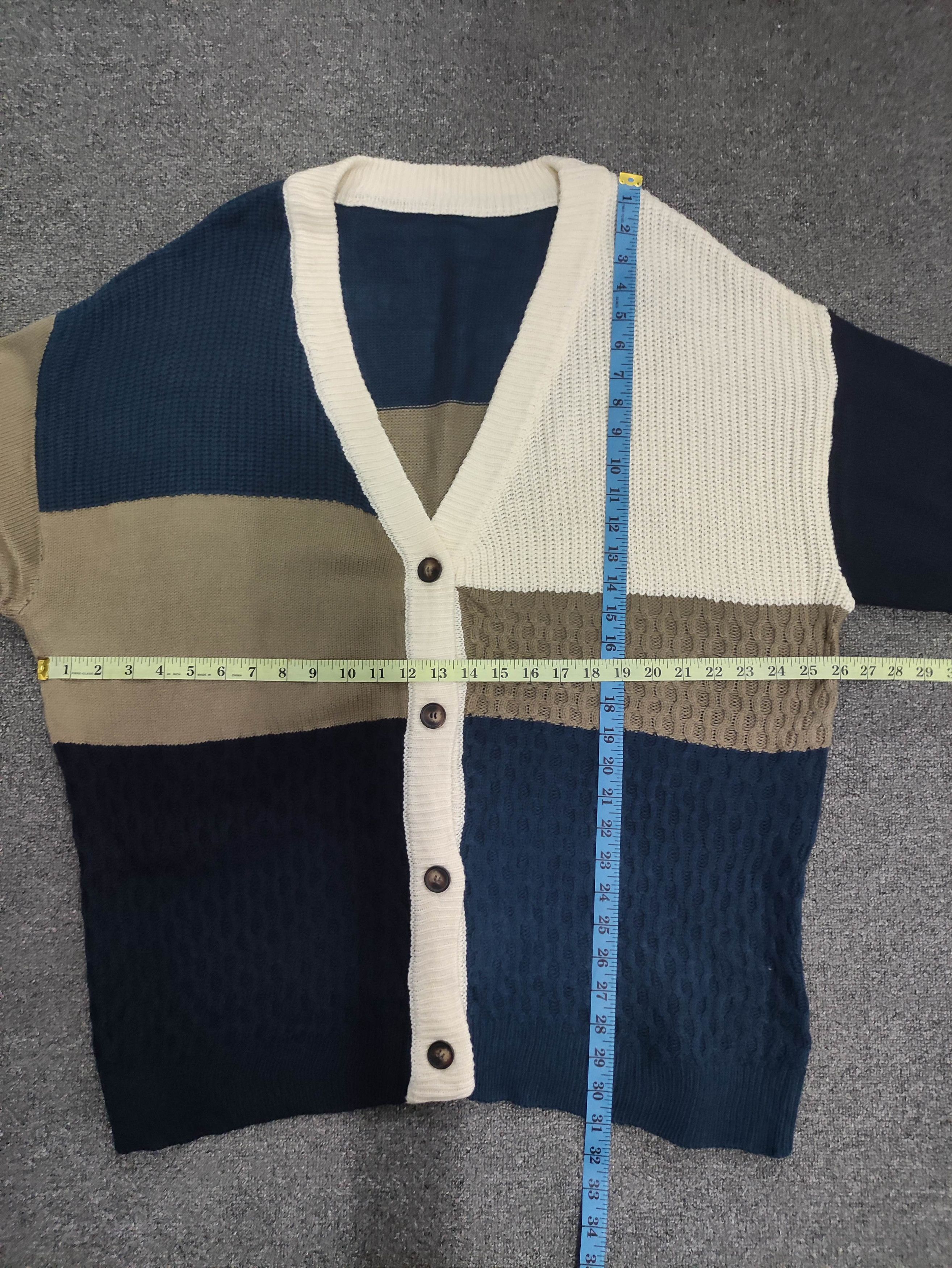 Japanese Brand Vintage Java Cardigan Acrylic Knit Sweater Block Colour Size US L / EU 52-54 / 3 - 10 Thumbnail